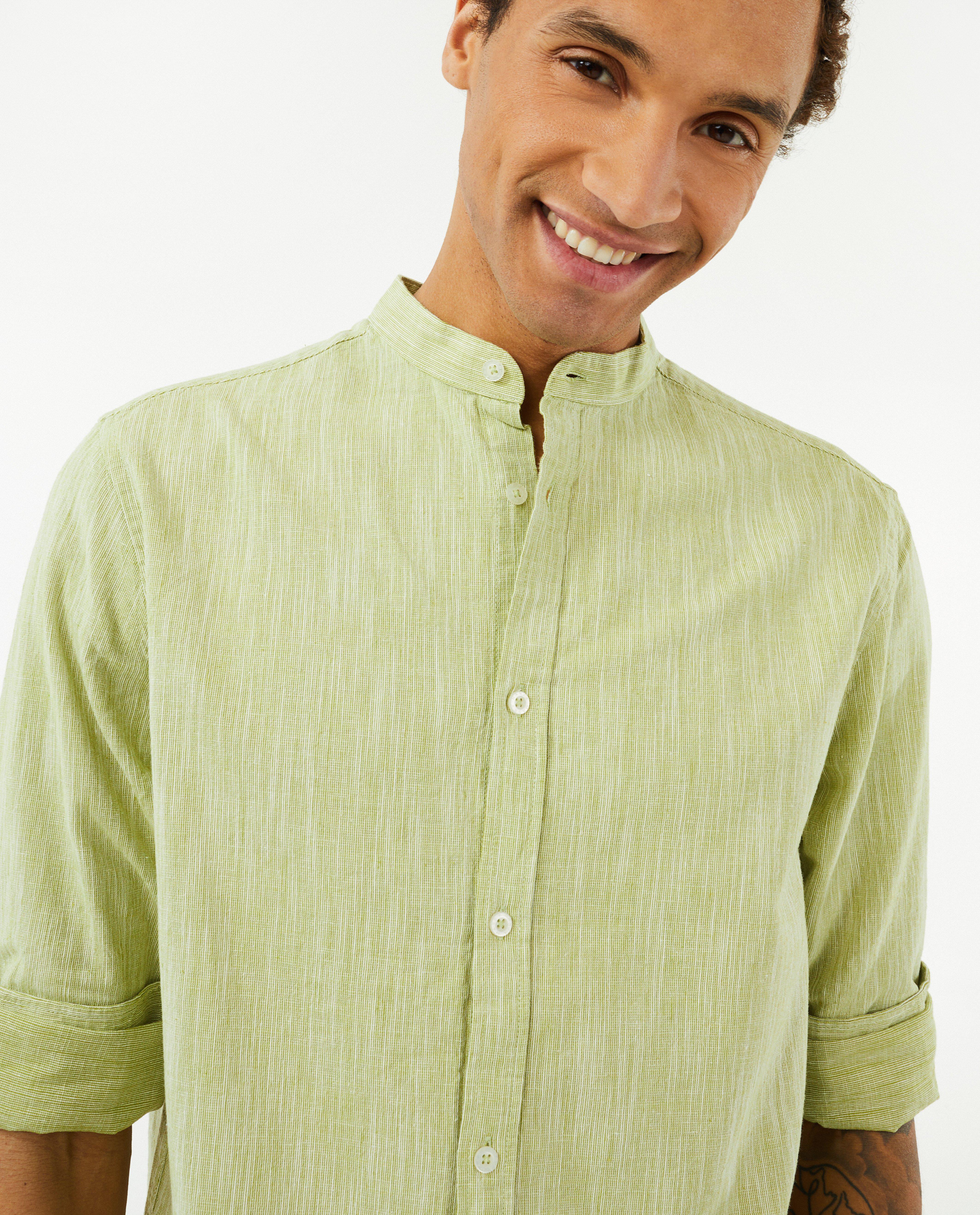 Chemises - Chemise rayée en lin mélangé