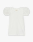 Wit T-shirt met pofmouwen - null - Creamie