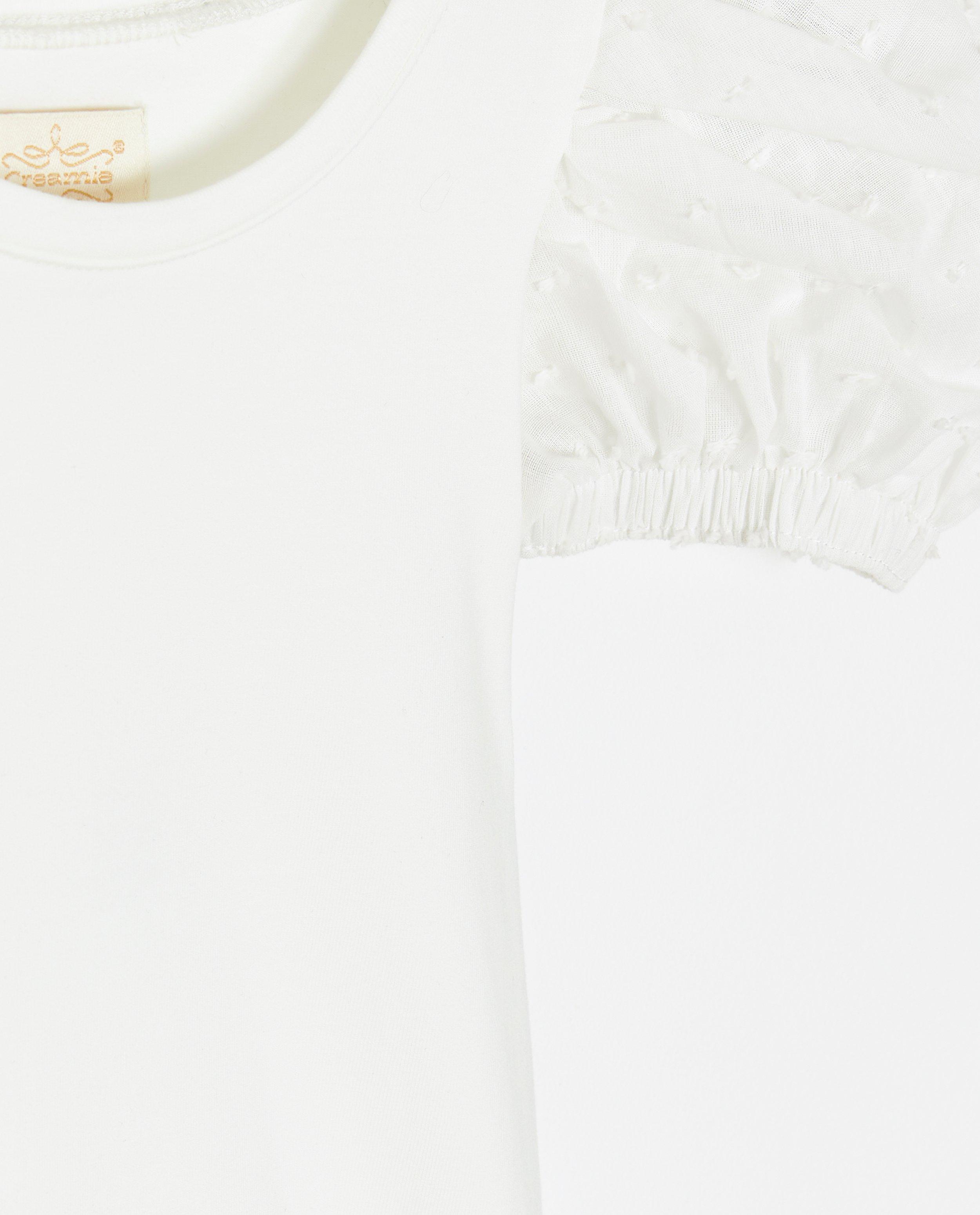 T-shirts - Wit T-shirt met pofmouwen