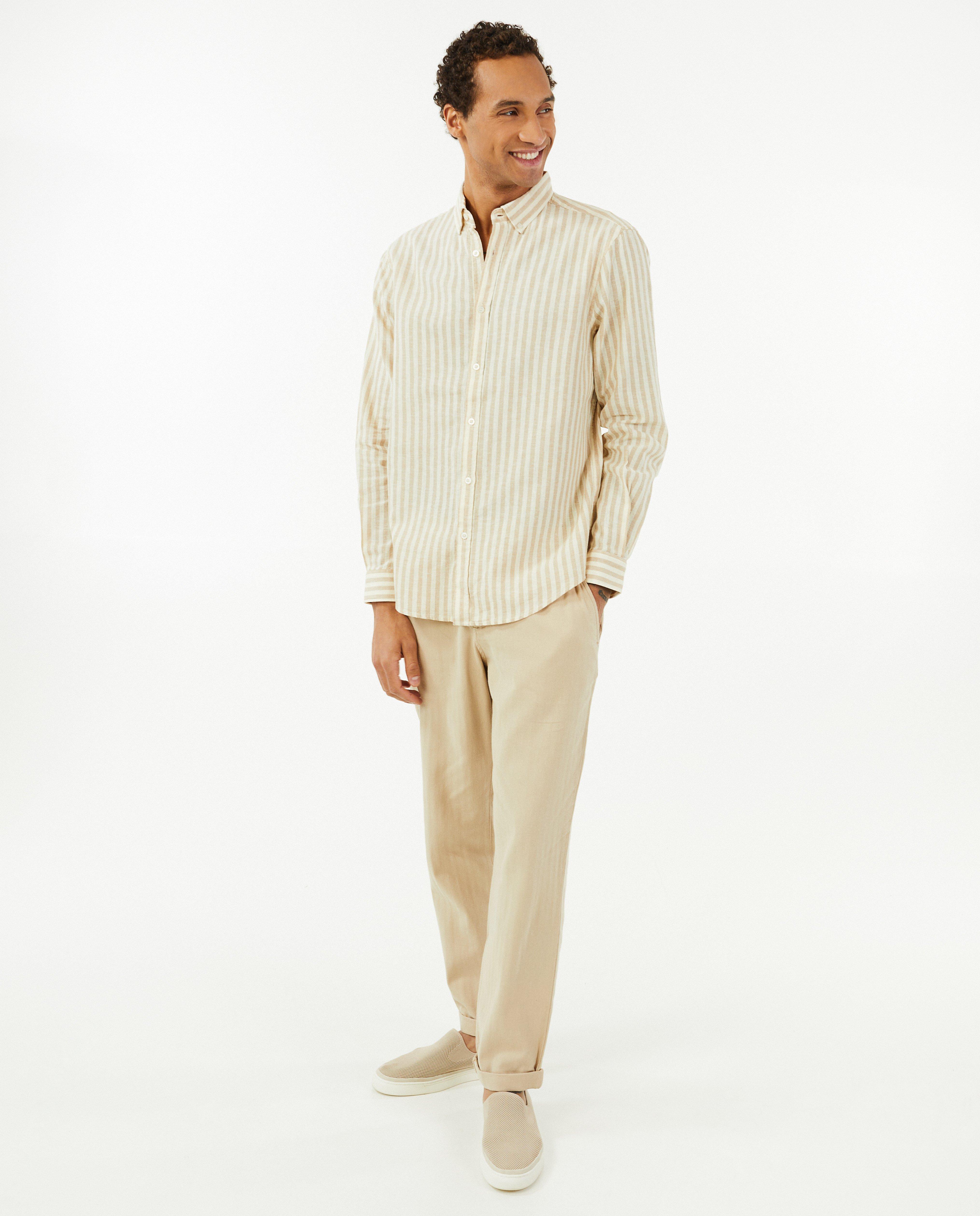 Hemd van linnenmix, regular fit - Product Detail - wit - afbeelding nummer 1