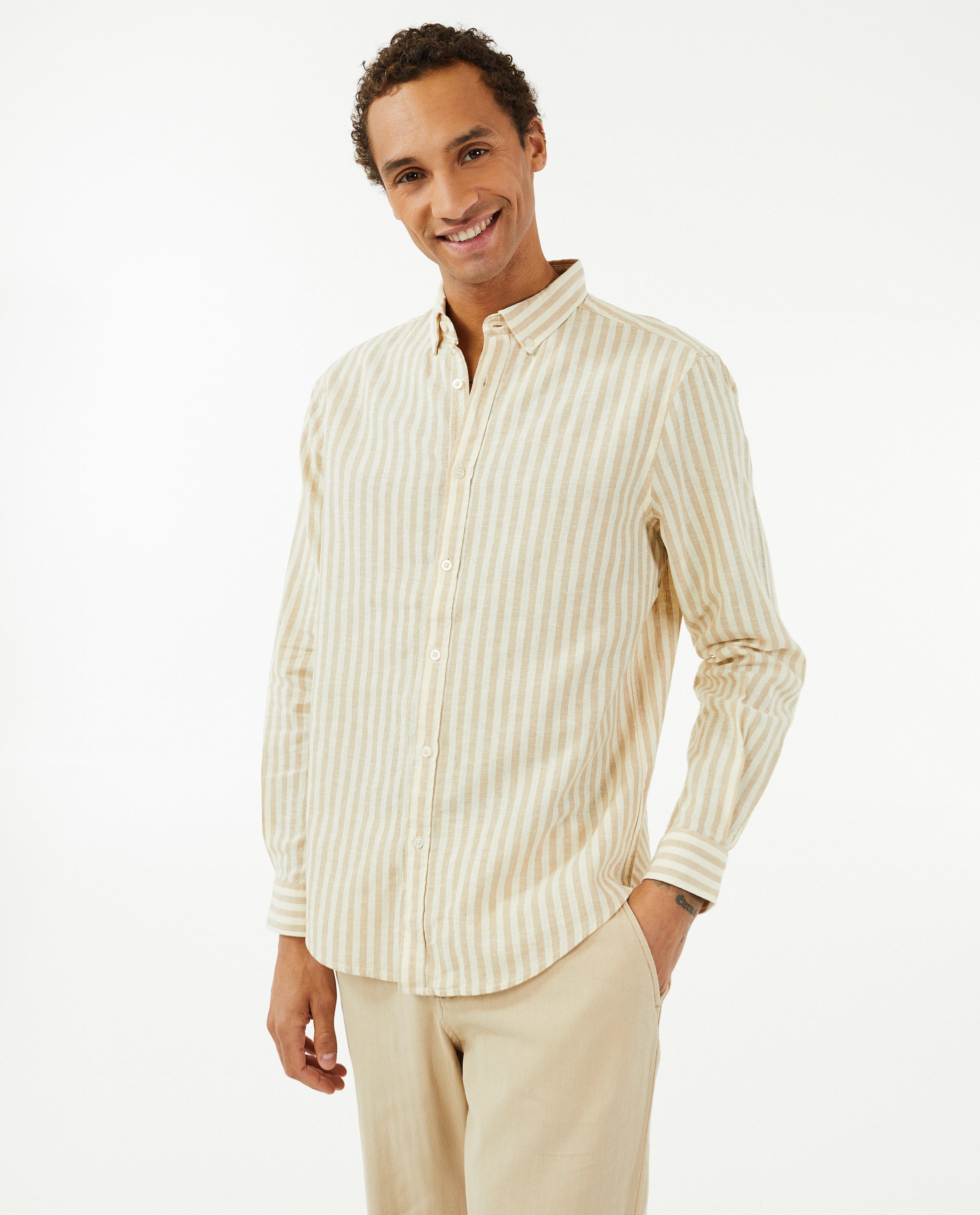 Hemd van linnenmix, regular fit - Product Detail - wit - afbeelding nummer 2