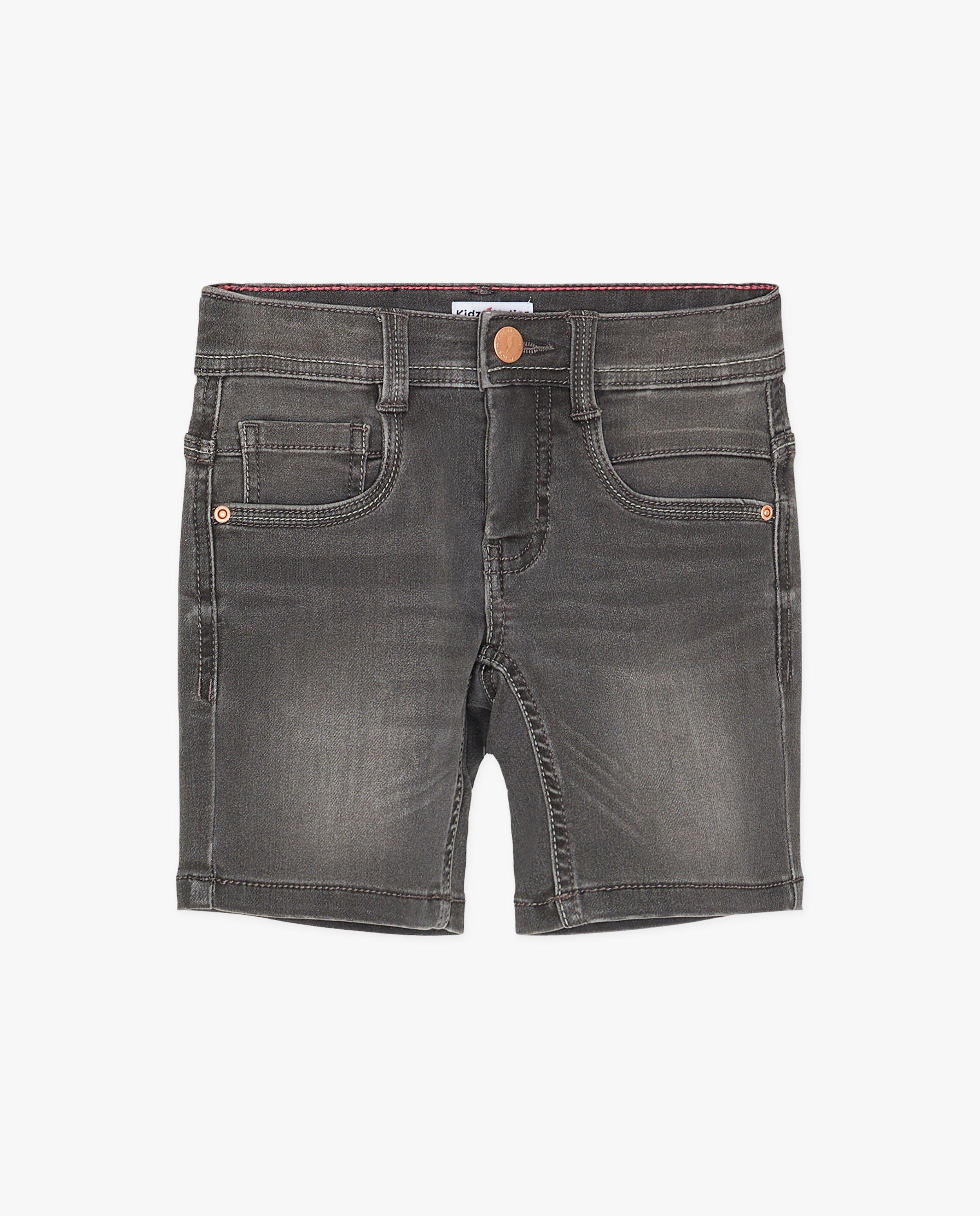 Shorten - Donkergrijze jeansshort, 2-7 jaar