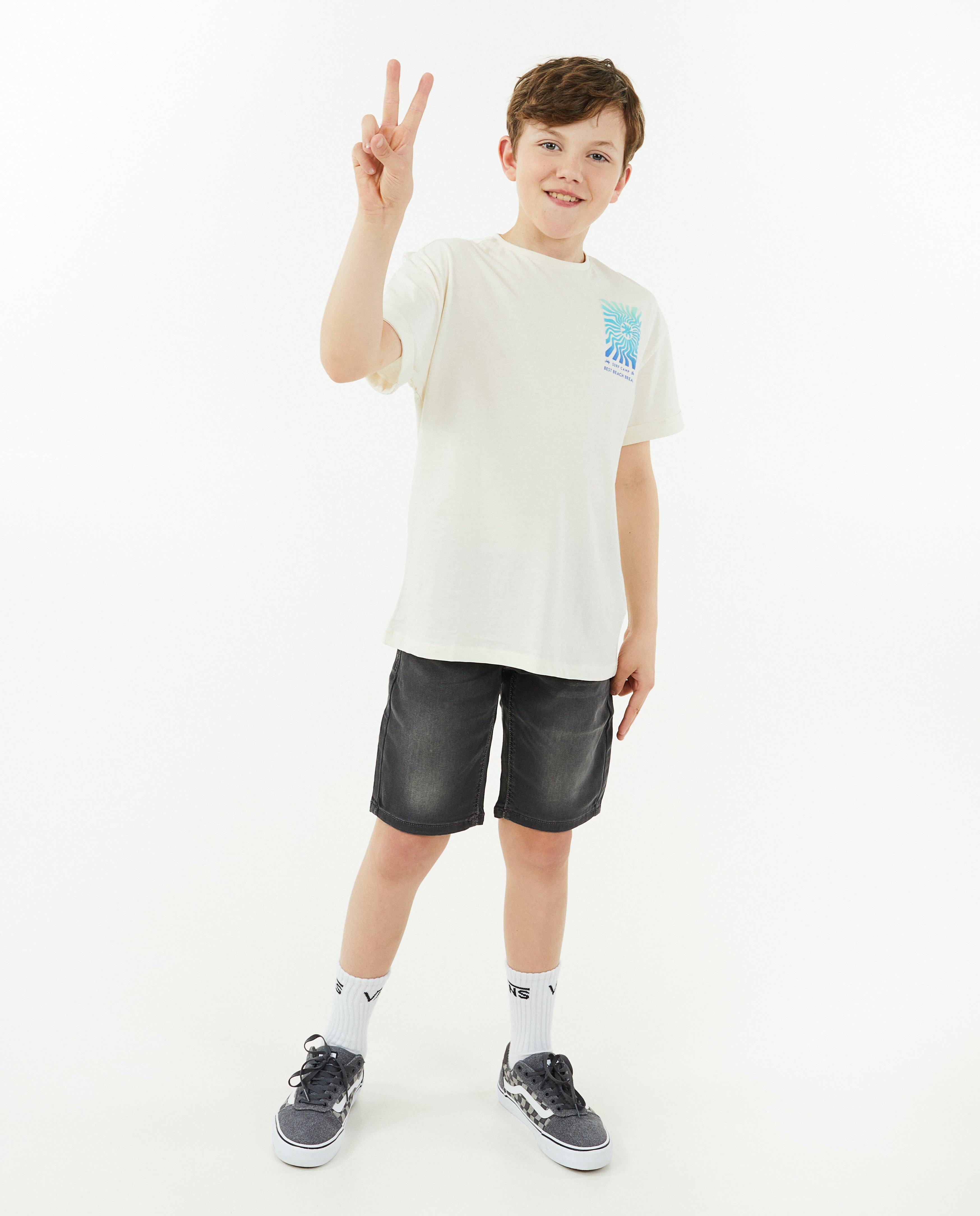 Short en jeans gris foncé, 7-14 ans - null - Fish & Chips