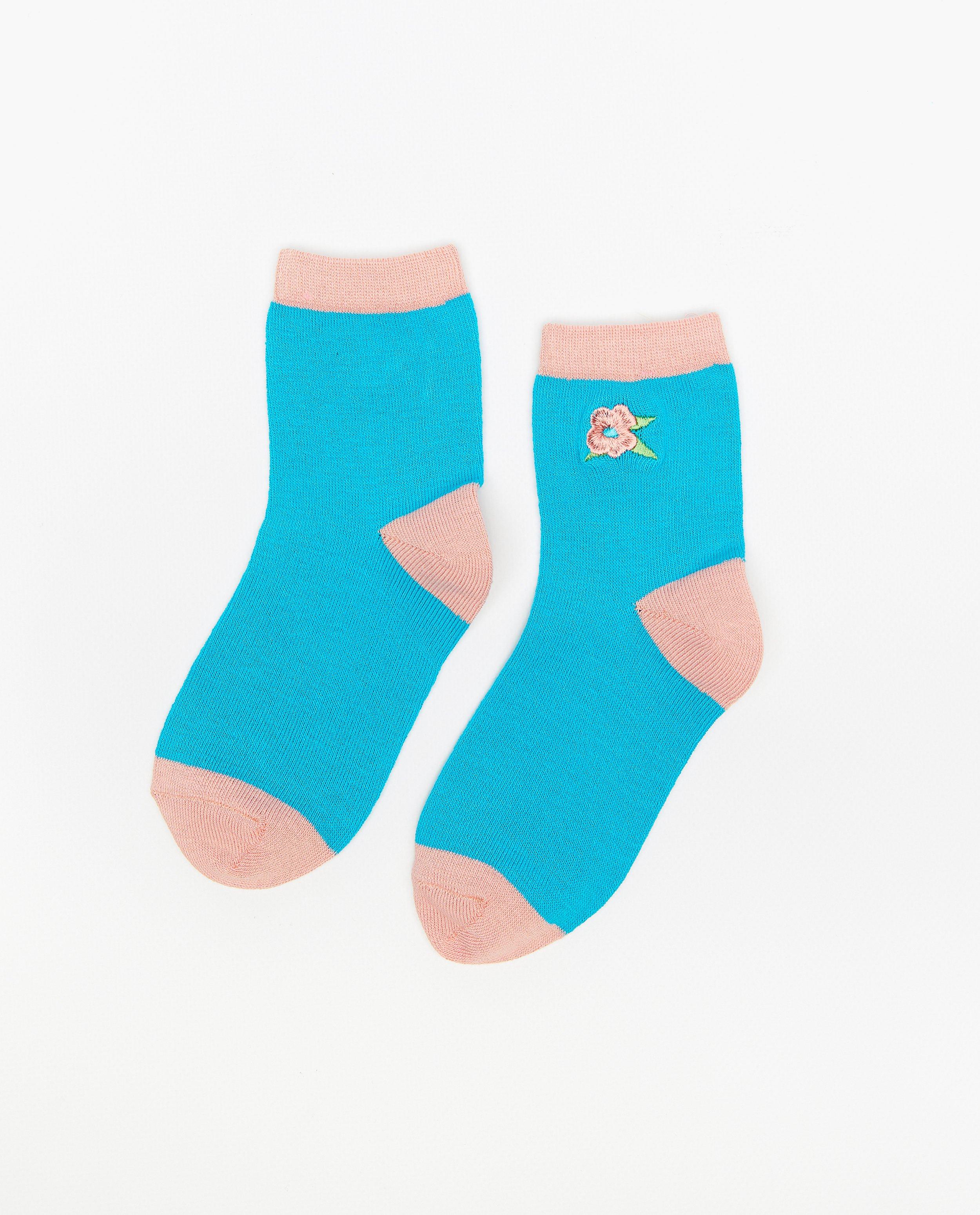 Kousen met borduursel - Product Detail - felblauw - afbeelding nummer 1