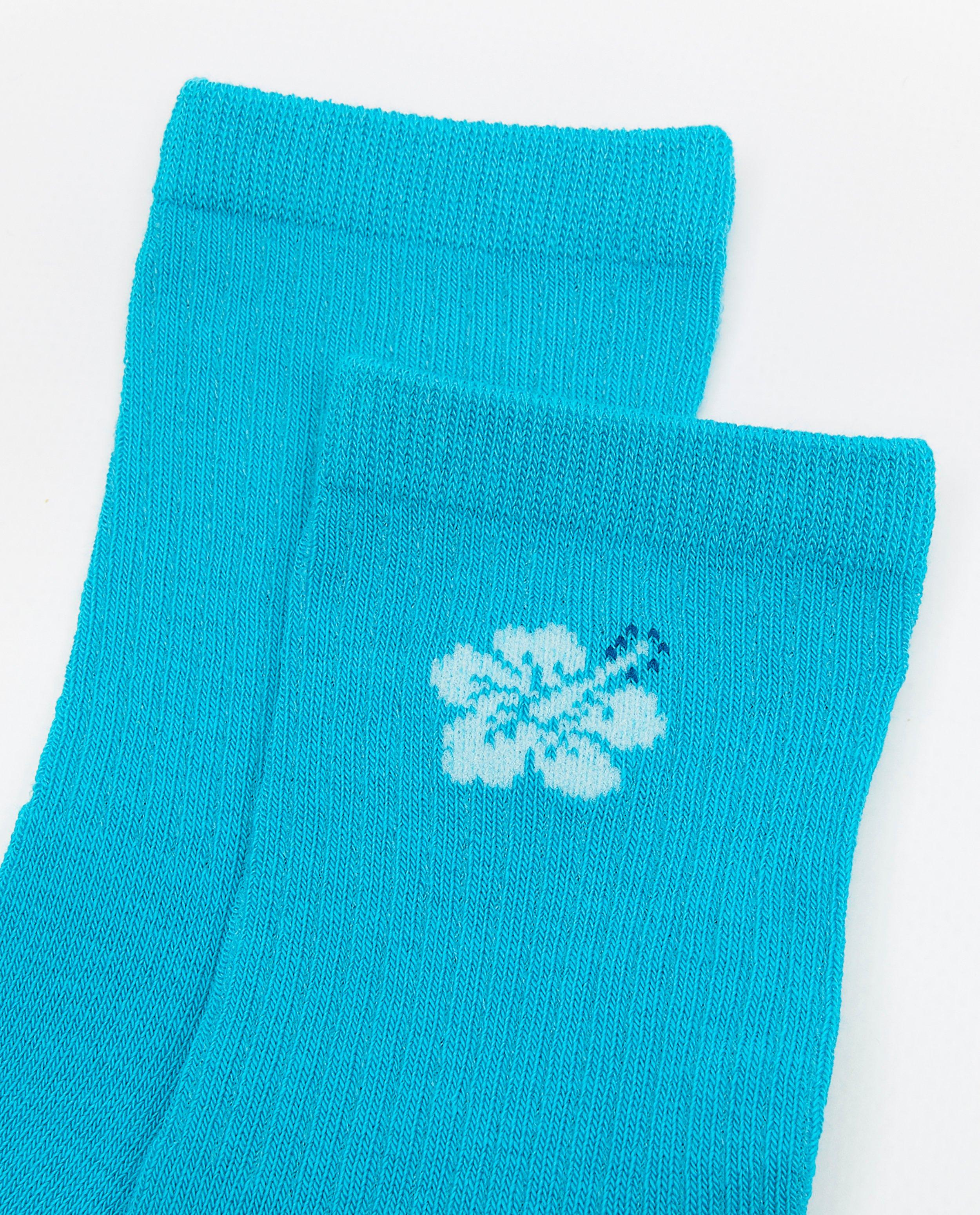 Chaussettes - Chaussettes bleues à imprimé