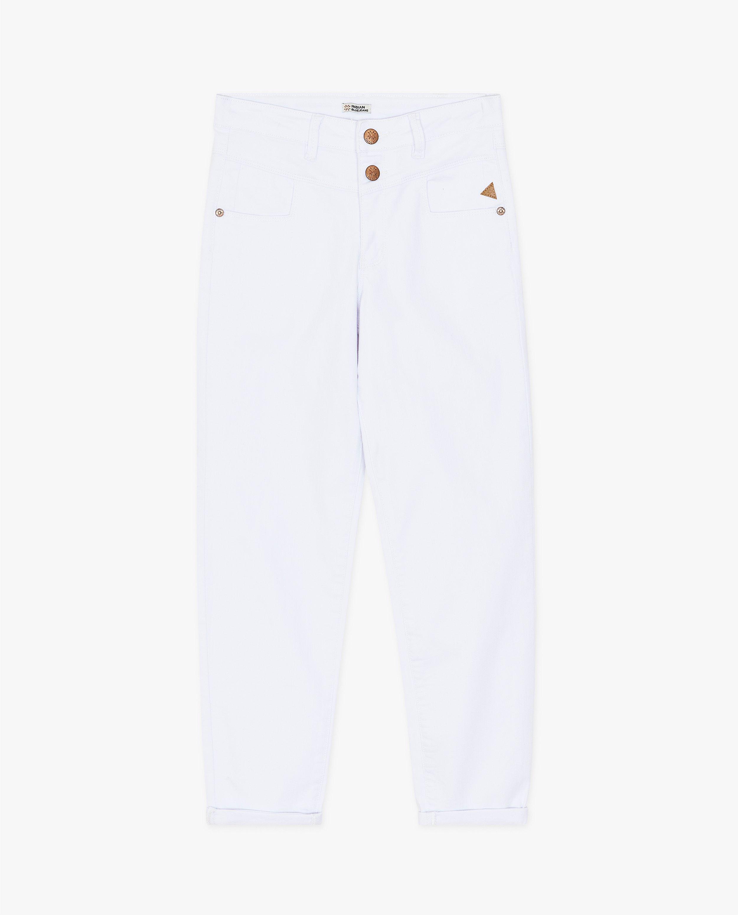 Witte jeans, mom fit - null - Indian Blue Jeans
