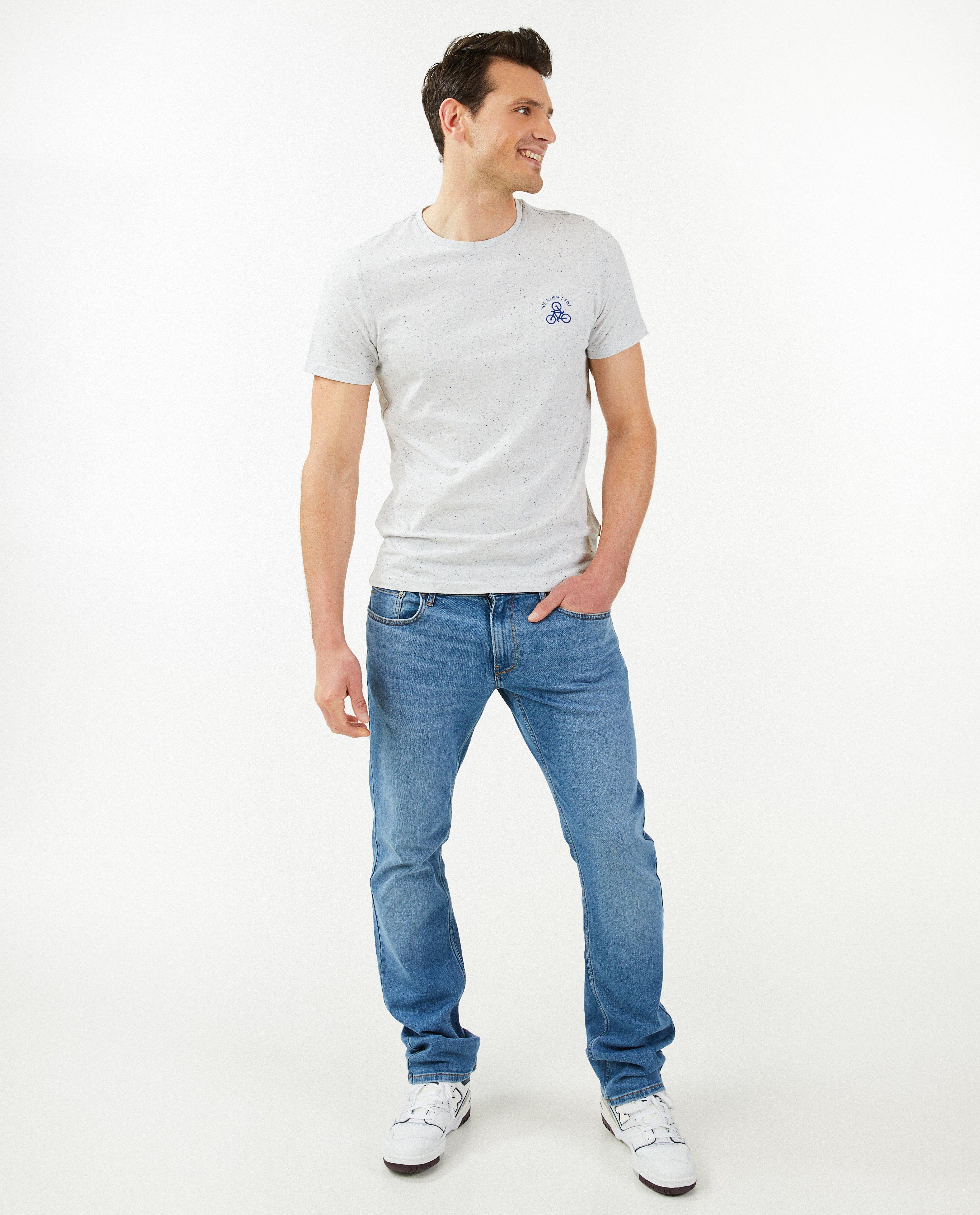 T-shirt blanc à mouchetures - null - Baptiste
