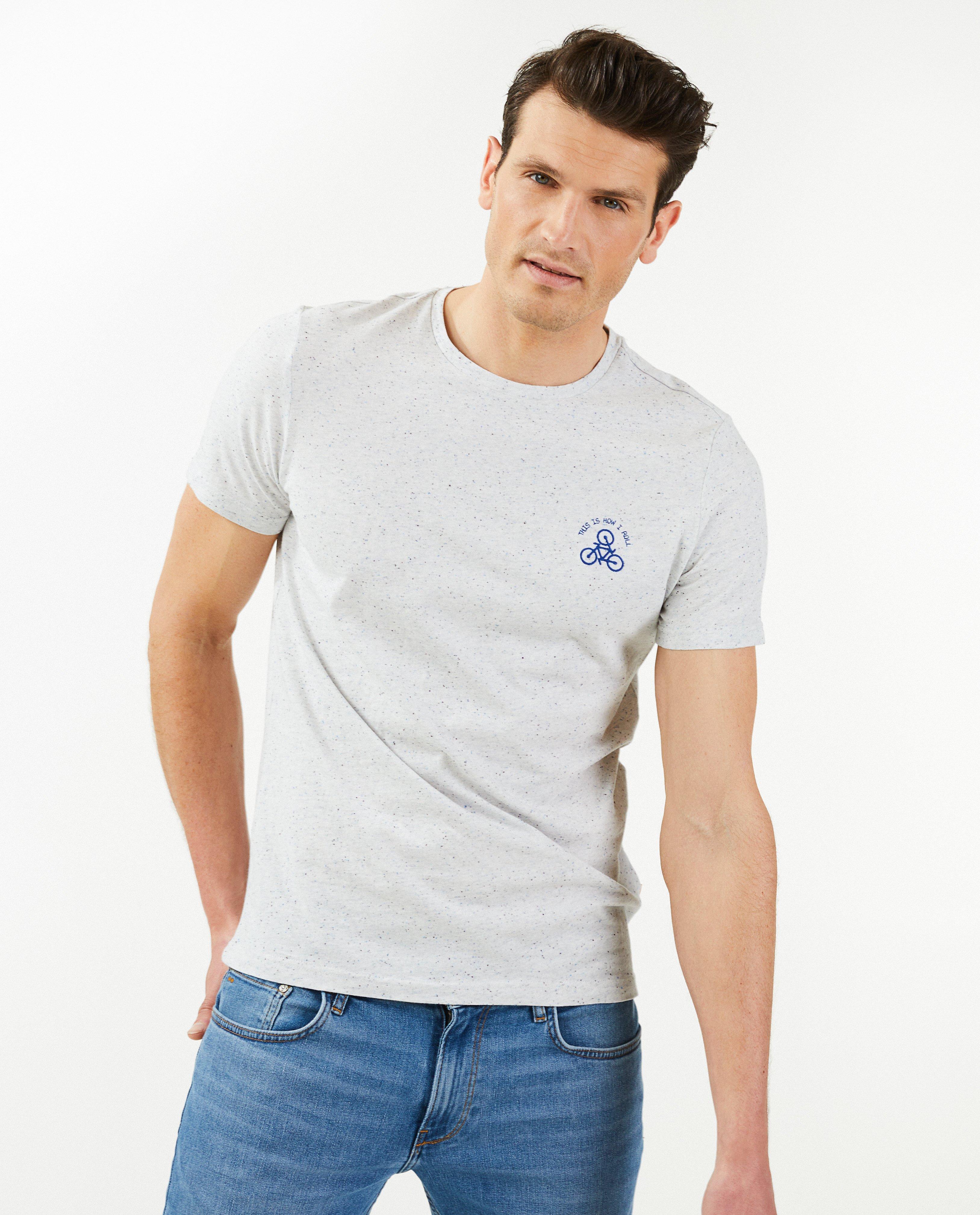 T-shirts - Wit T-shirt met spikkels