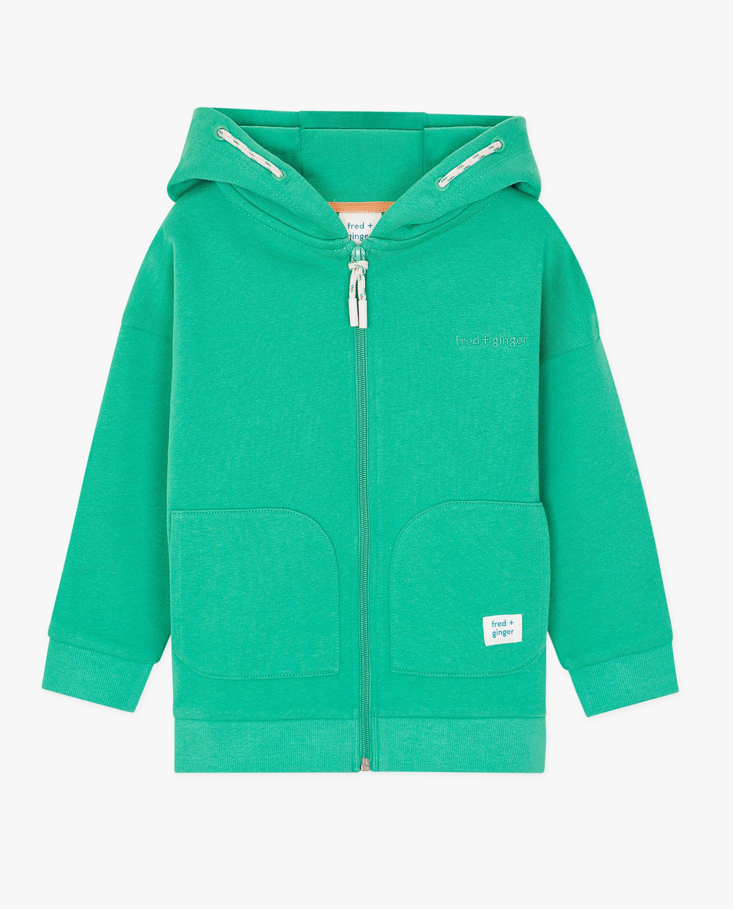 Cardigans - Gilet molletonné vert avec fermeture à glissière