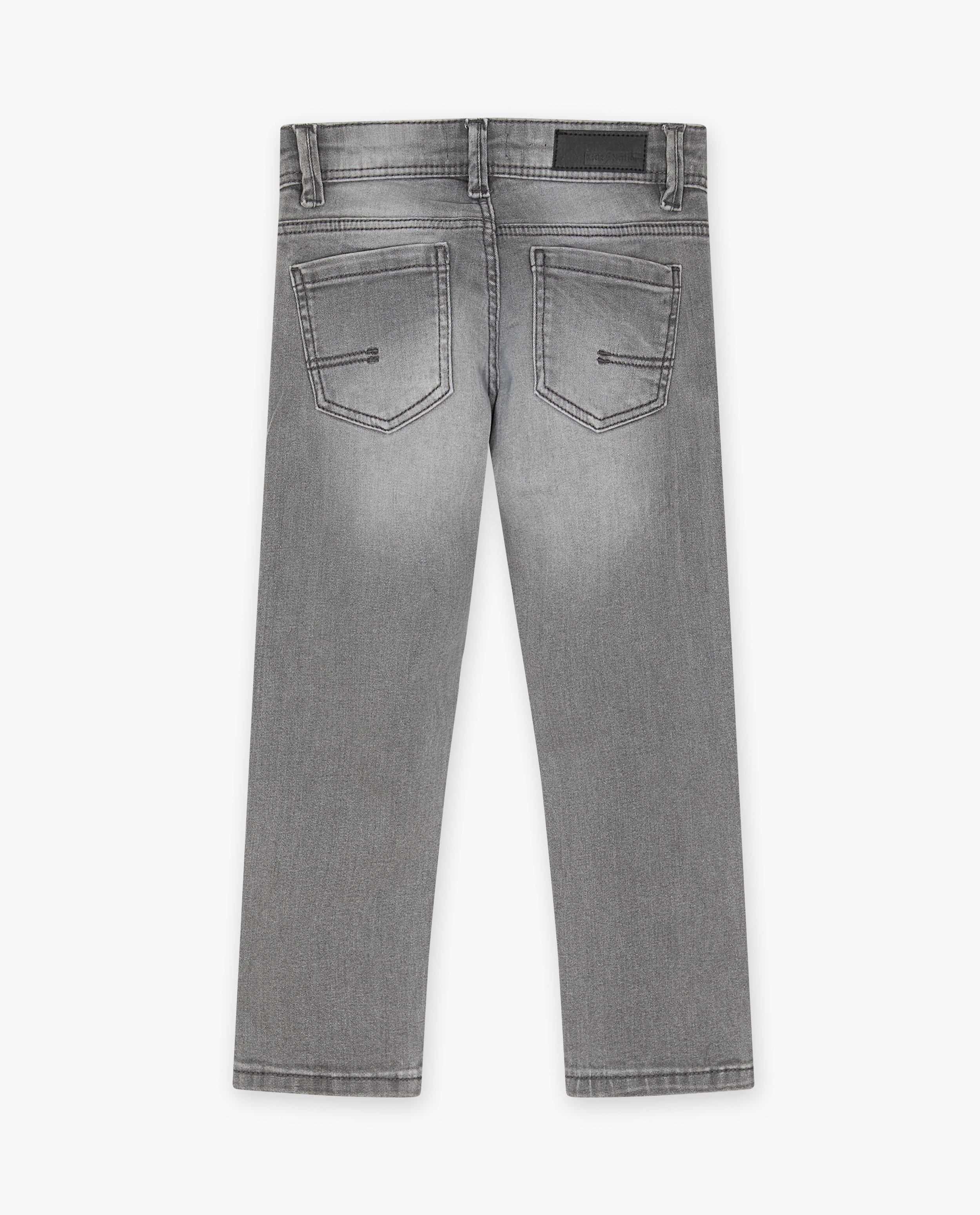 Jeans gris, straight fit - D&eacute;tails du produit - gris - image num&eacute;ro 4