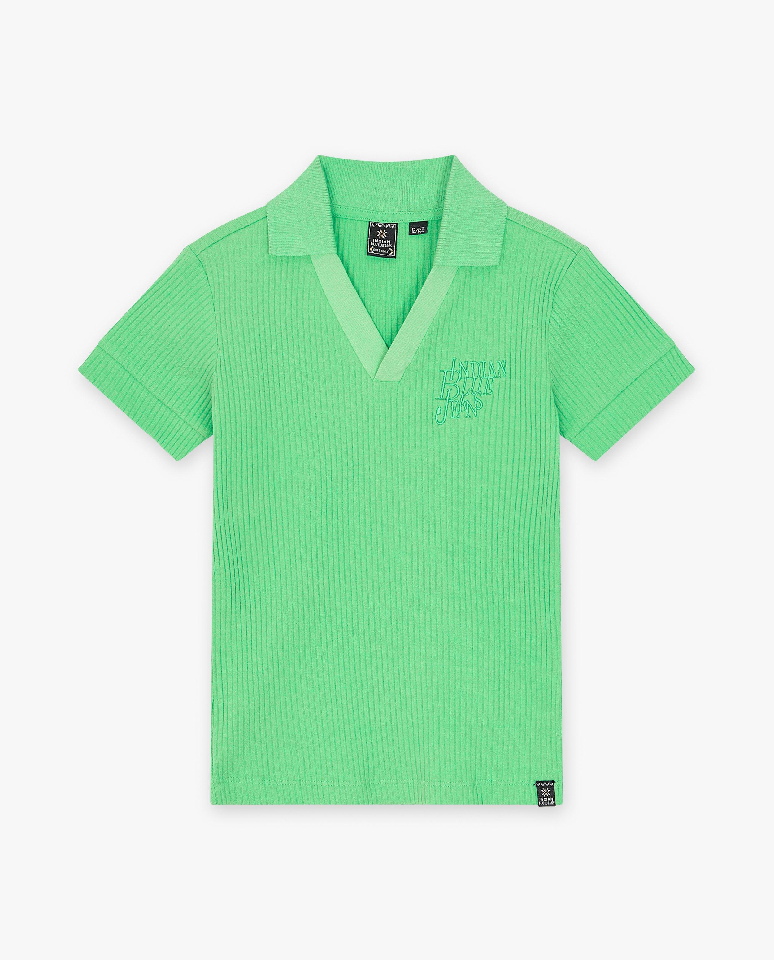 T-shirt vert côtelé - null - Indian Blue Jeans