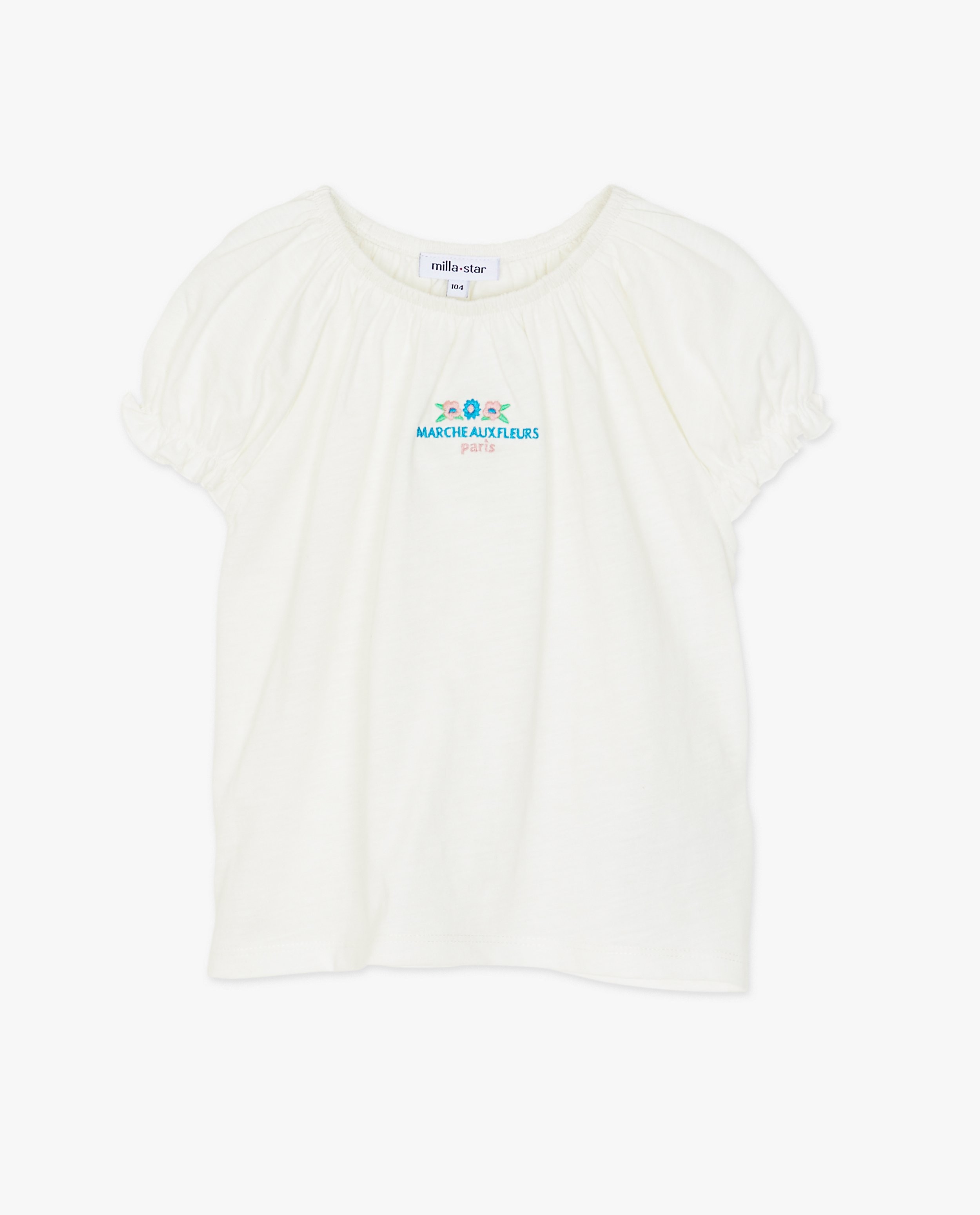 T-shirts - Wit T-shirt met opschrift, FR