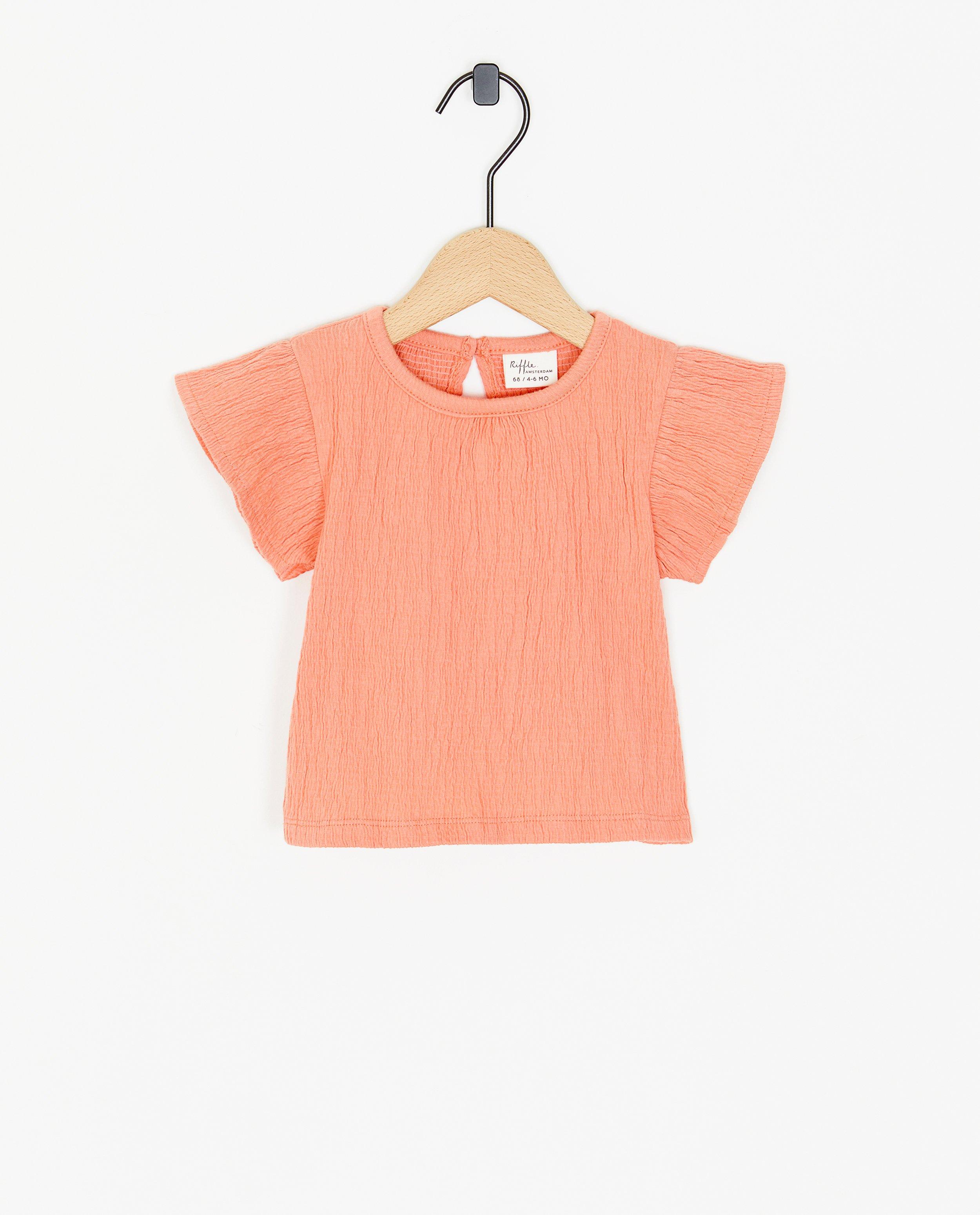T-shirts - Roze T-shirt, 4-6 maanden