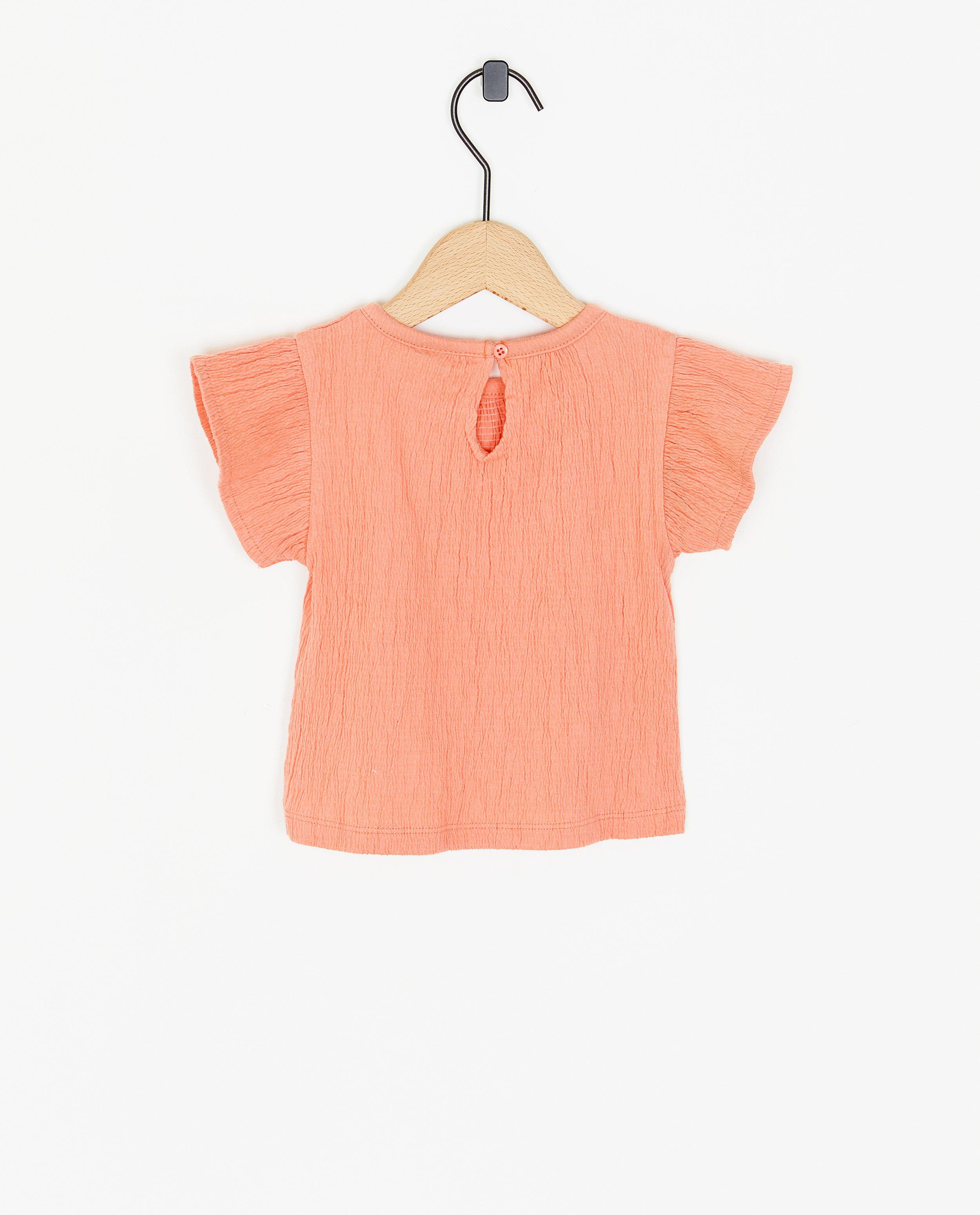 T-shirts - Roze T-shirt, 4-6 maanden
