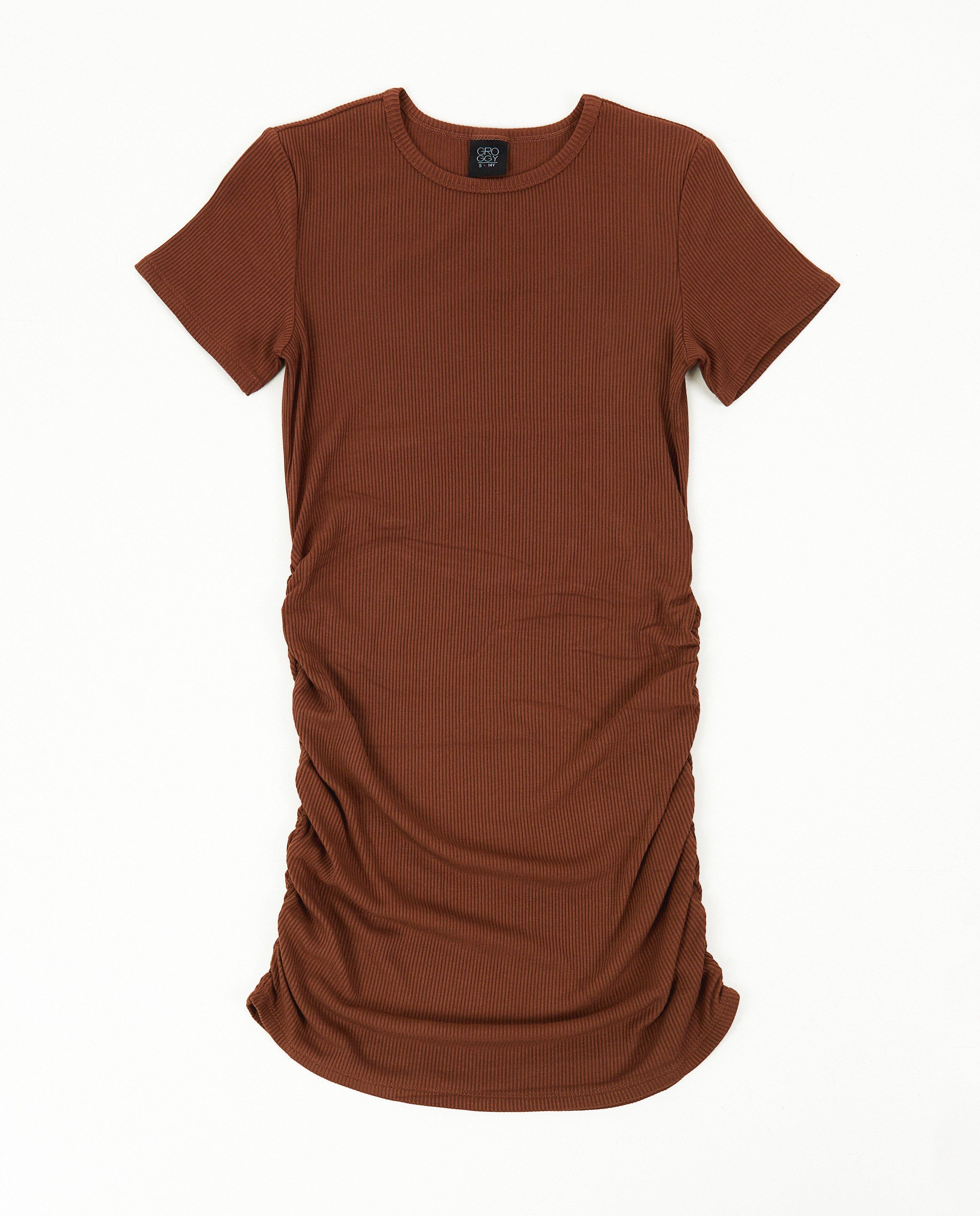 Robes - Robe brune côtelée