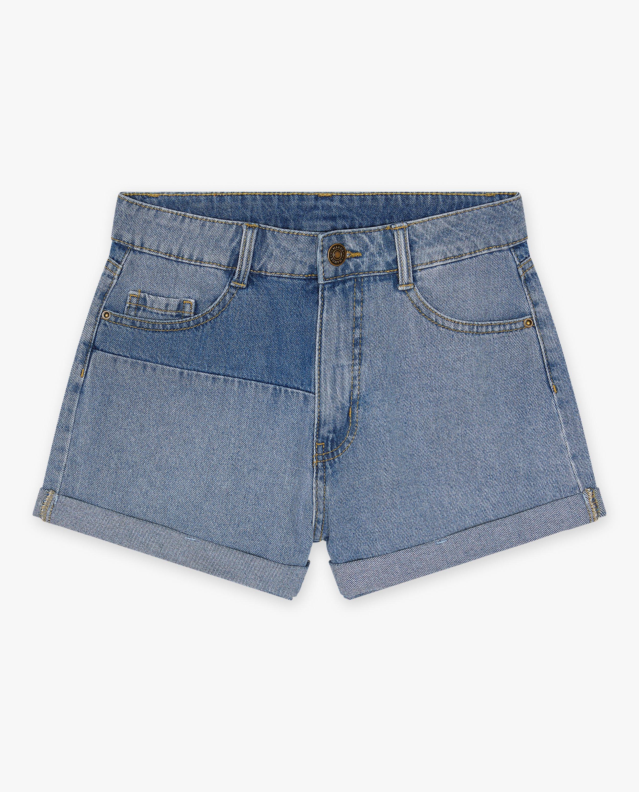 Shorts - Short en jeans avec patchwork