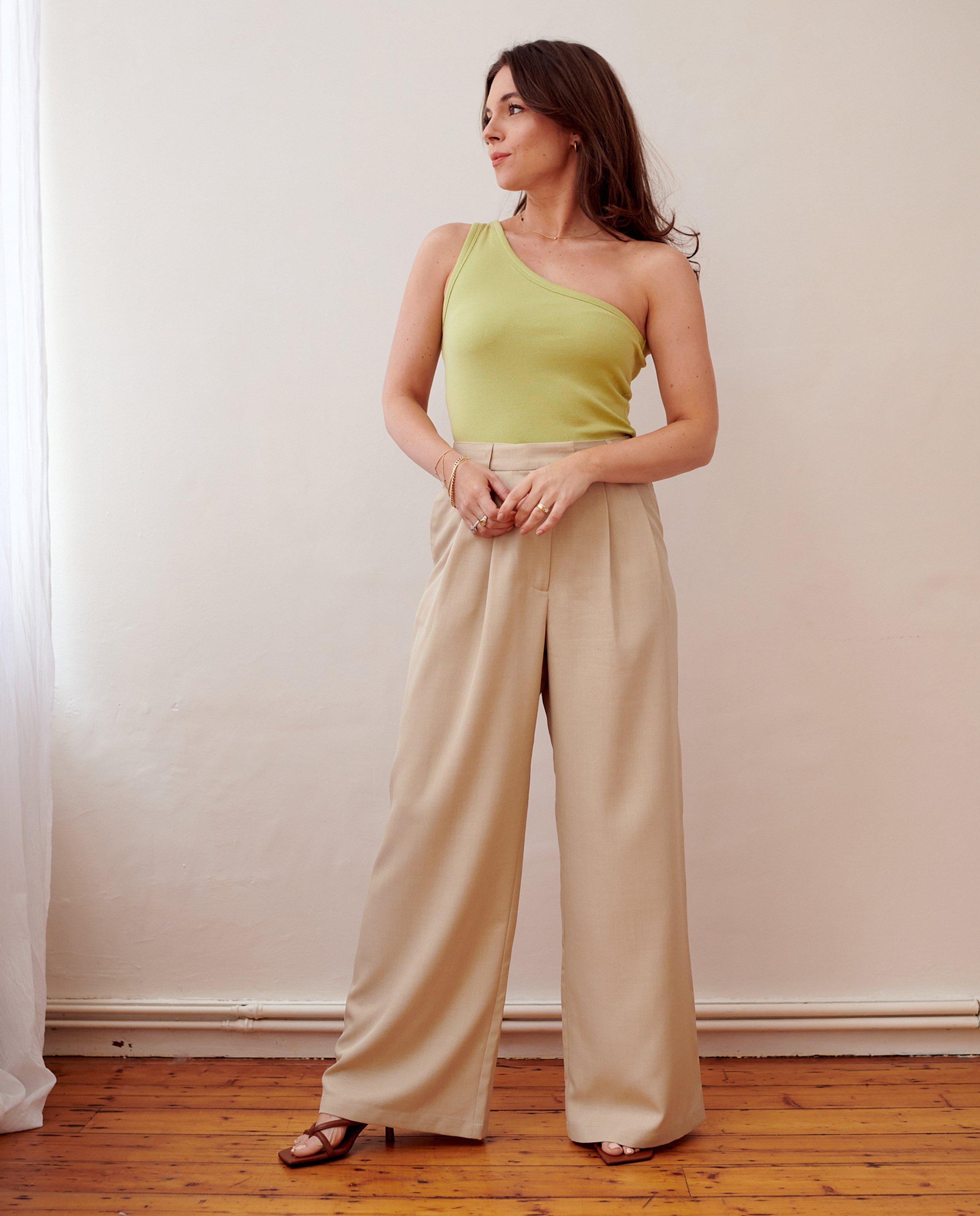 Beige broek, palazzo fit - null - Nanja Massy