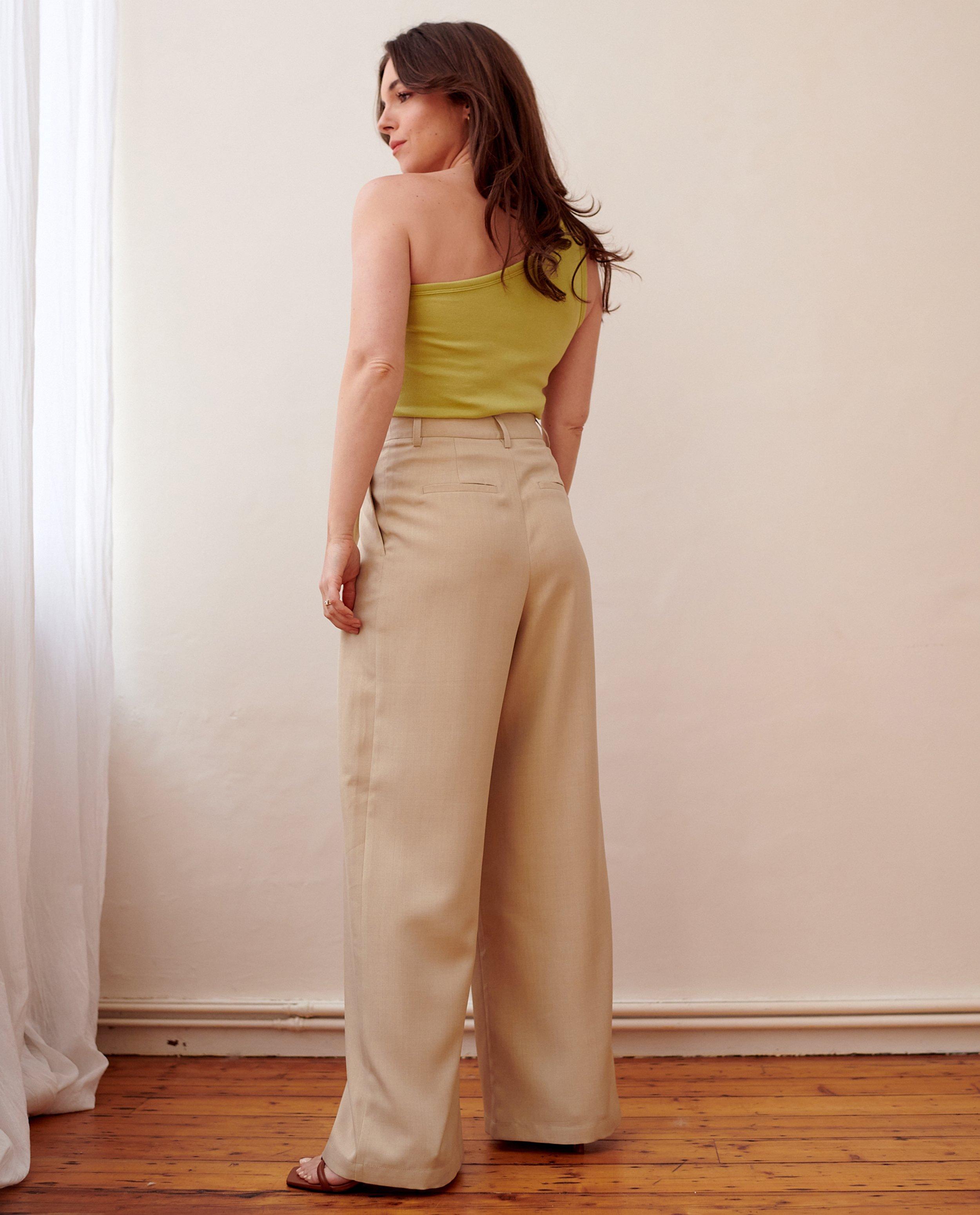 Broeken - Beige broek, palazzo fit