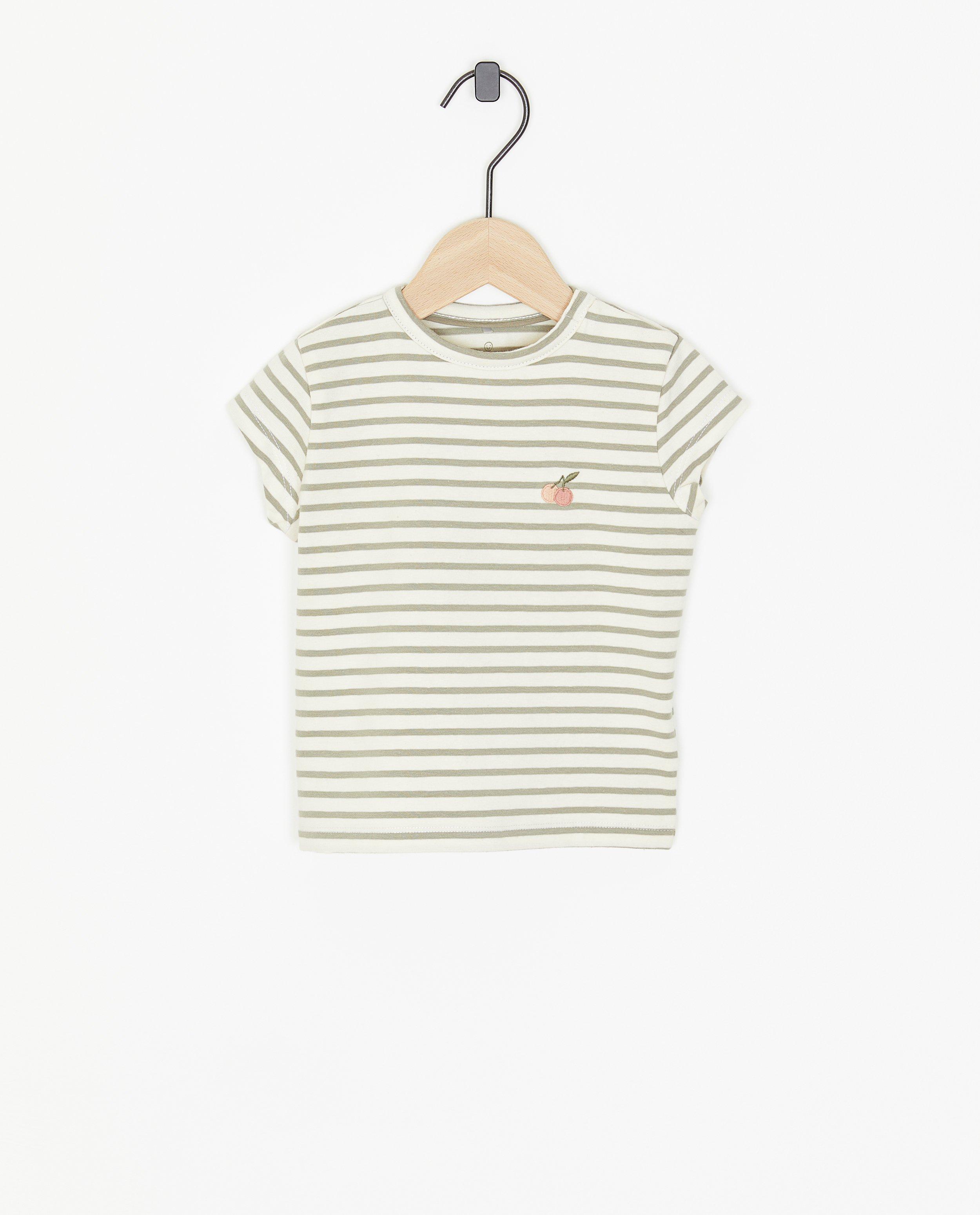 T-shirt met geborduurde perziken - null - Cuddles and Smiles