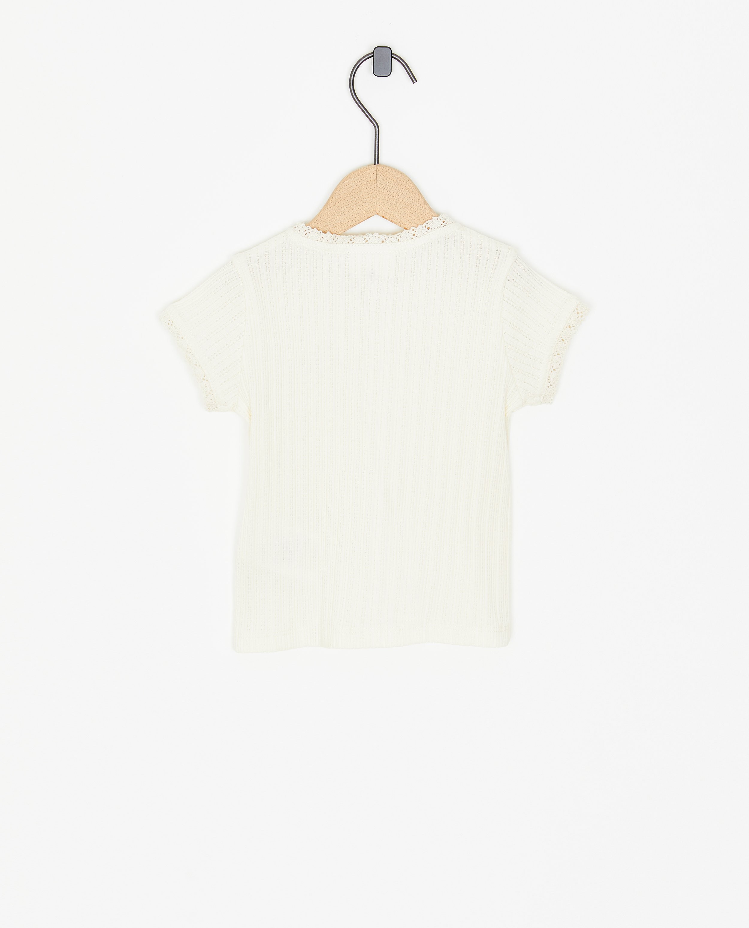 T-shirts - Offwhite T-shirt met ajour