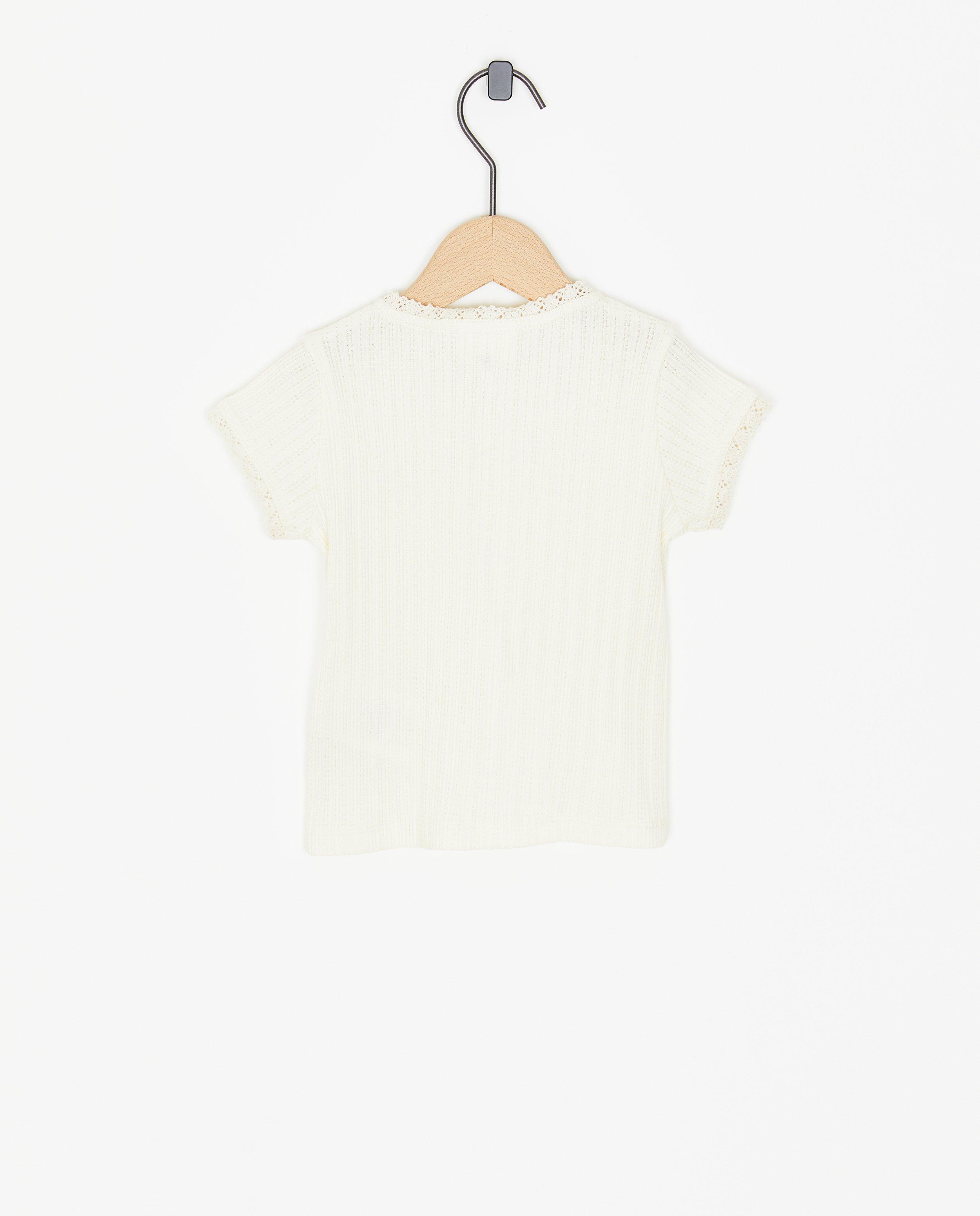 Offwhite T-shirt met ajour - Product Detail - wit - afbeelding nummer 3