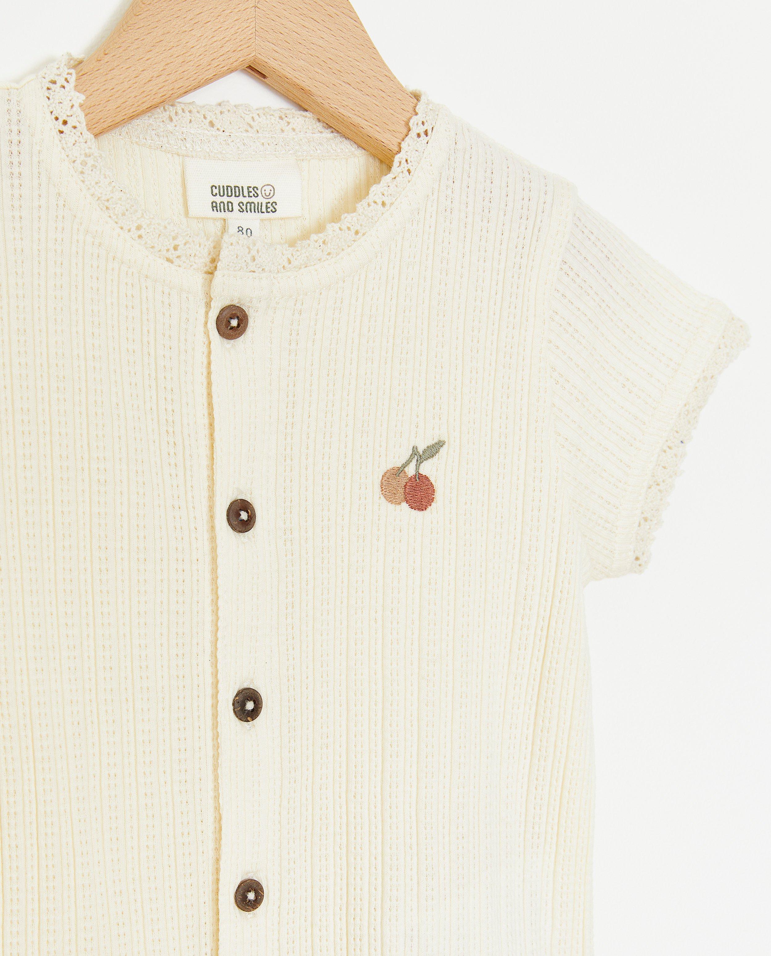 Offwhite T-shirt met ajour - Product Detail - wit - afbeelding nummer 4