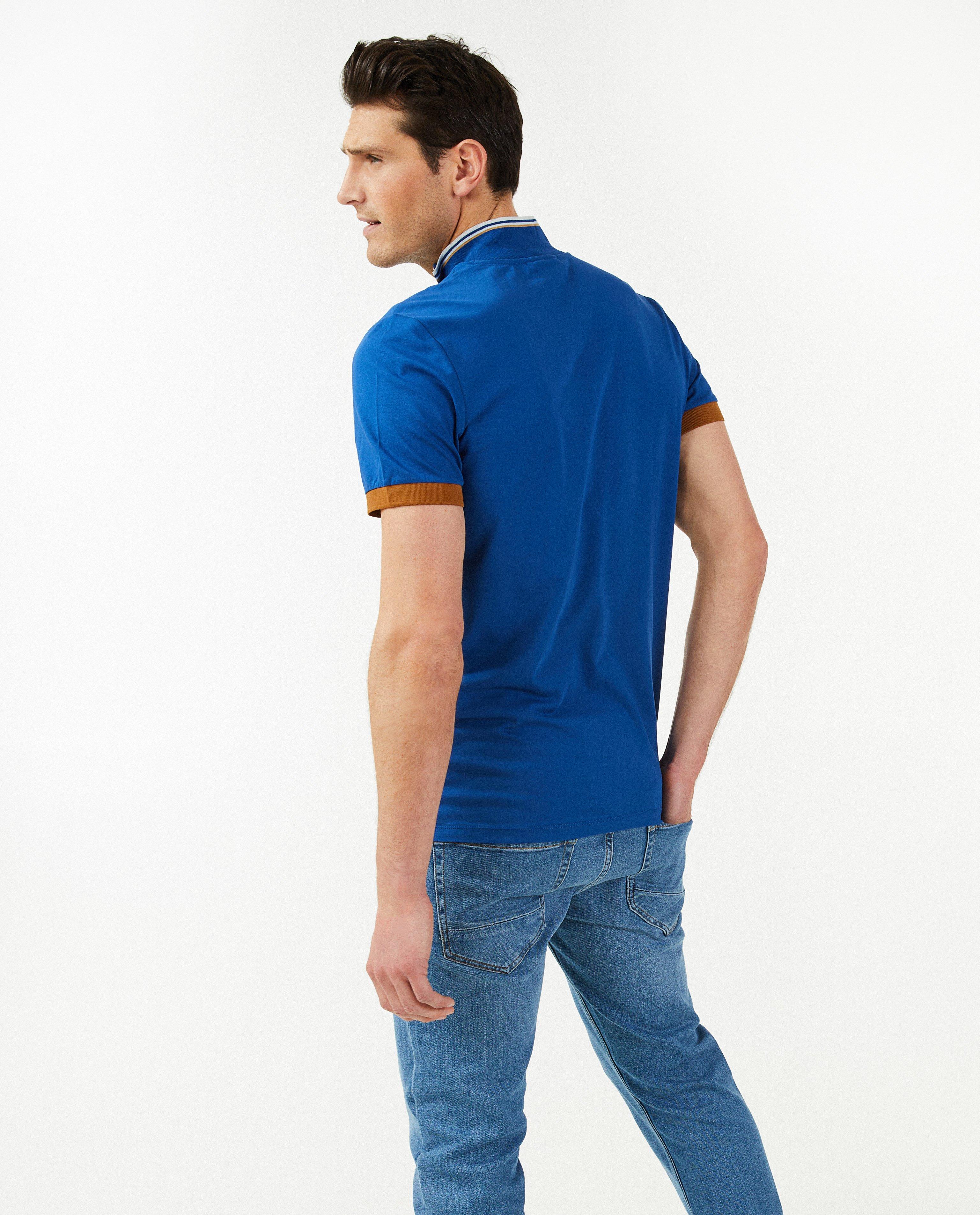 Polo avec une fermeture à glissière, hommes - Détails du produit - bleu foncé - image numéro 3