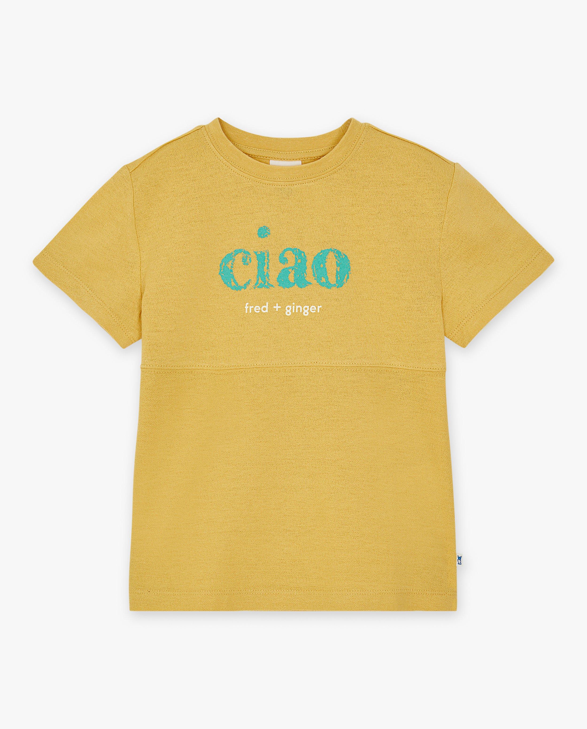 T-shirts - Geel T-shirt met opschrift