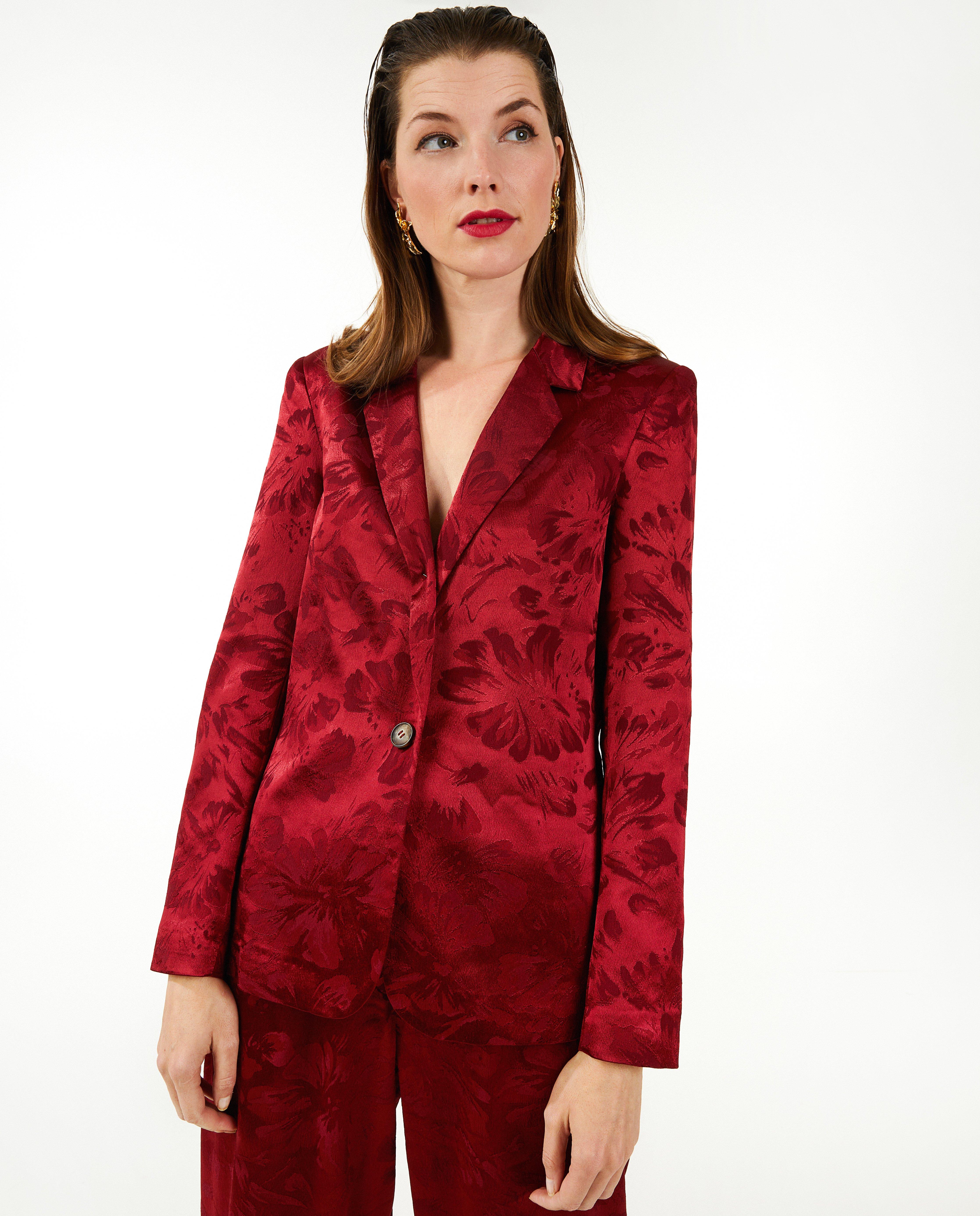Blazers - Blazer rouge jacquard