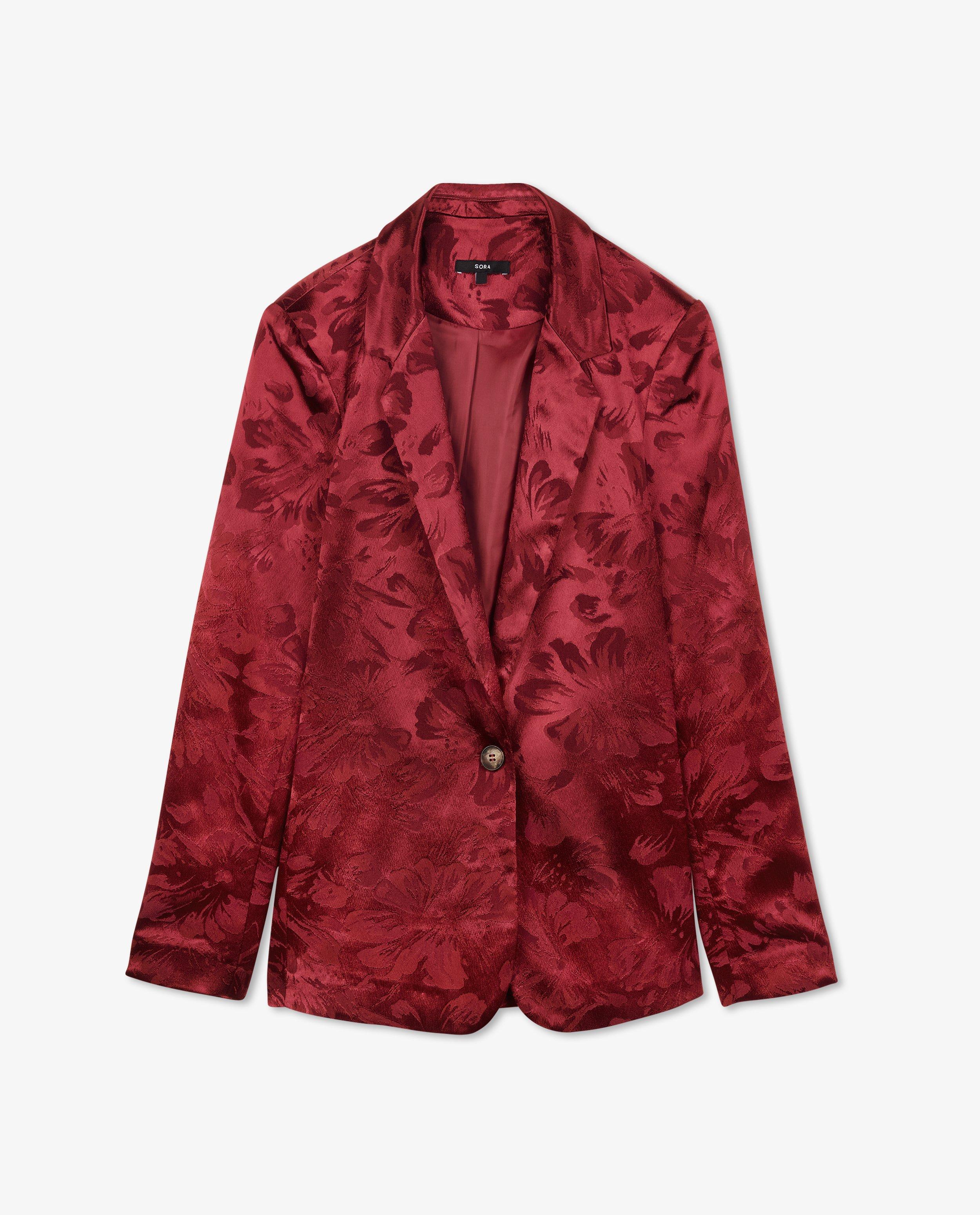 Blazers - Blazer rouge jacquard
