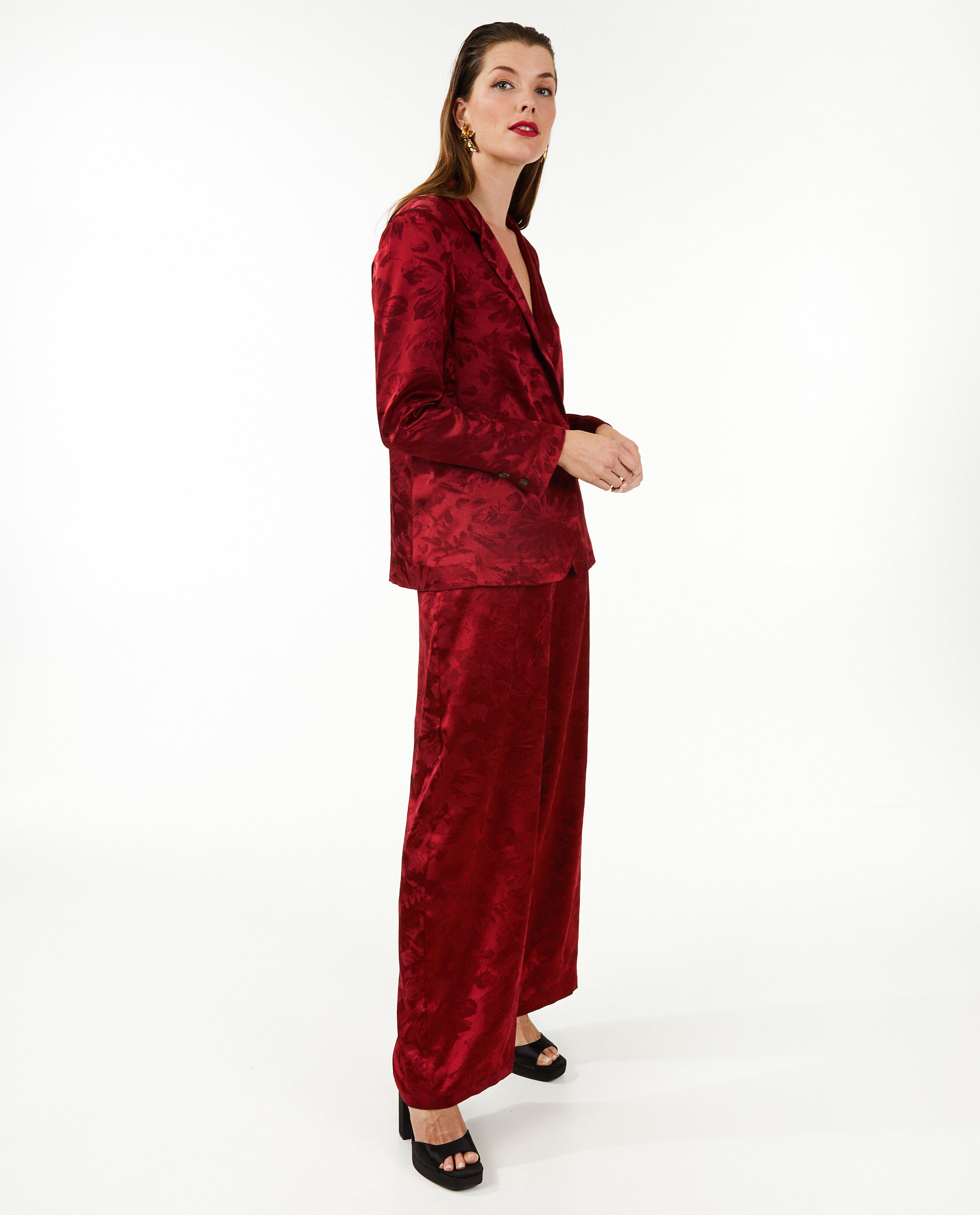 Pantalon rouge jacquard - null - Sora