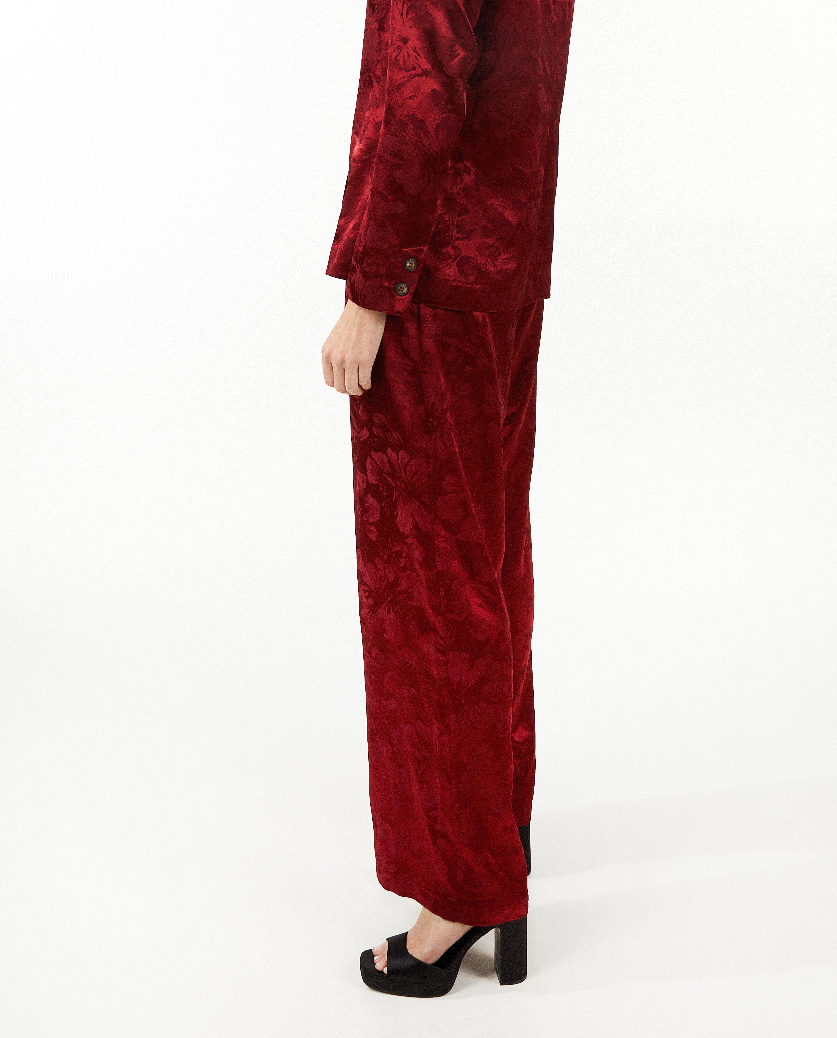 Pantalons - Pantalon rouge jacquard