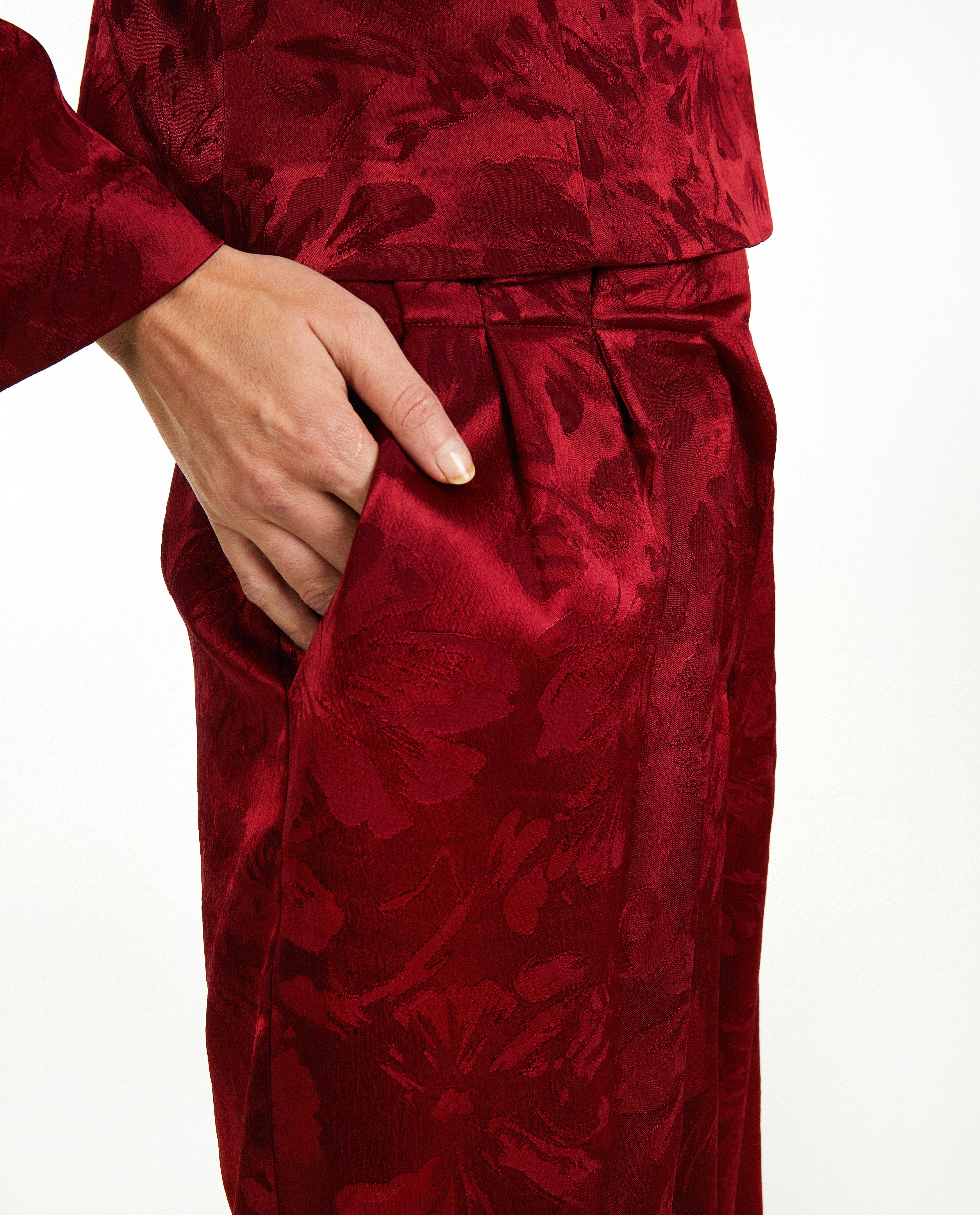 Pantalons - Pantalon rouge jacquard
