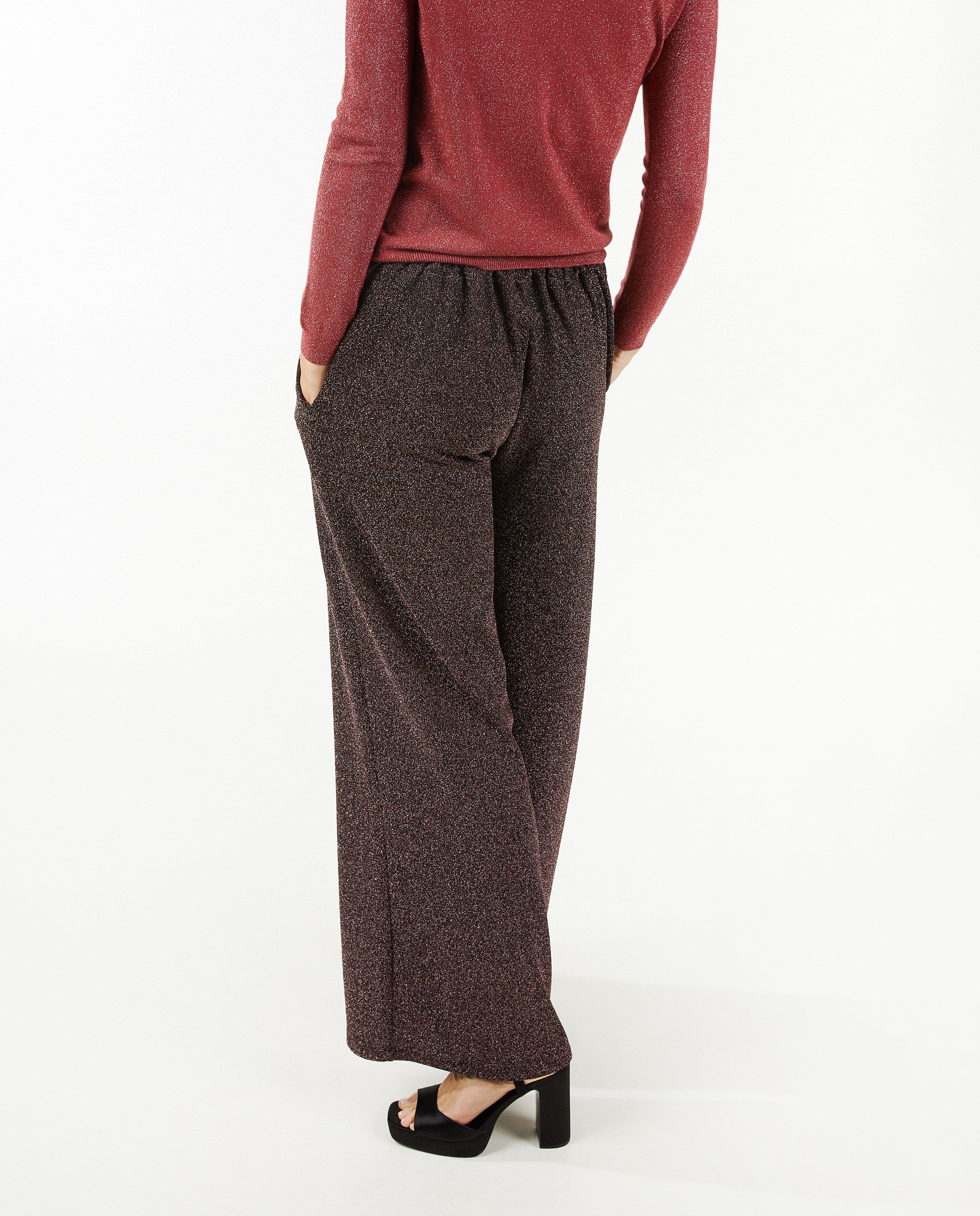 Broeken - Broek met glitter, wide leg fit