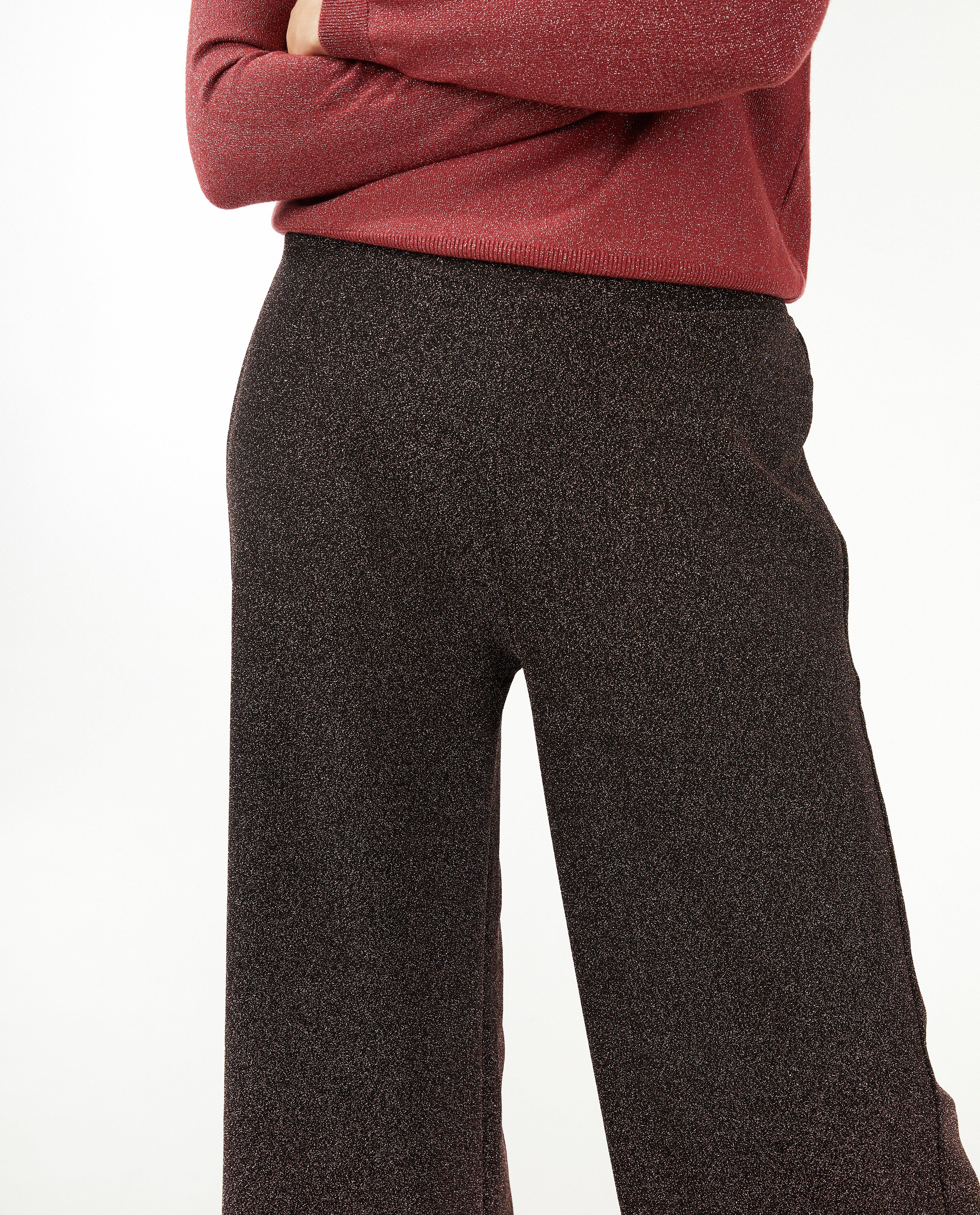 Broeken - Broek met glitter, wide leg fit