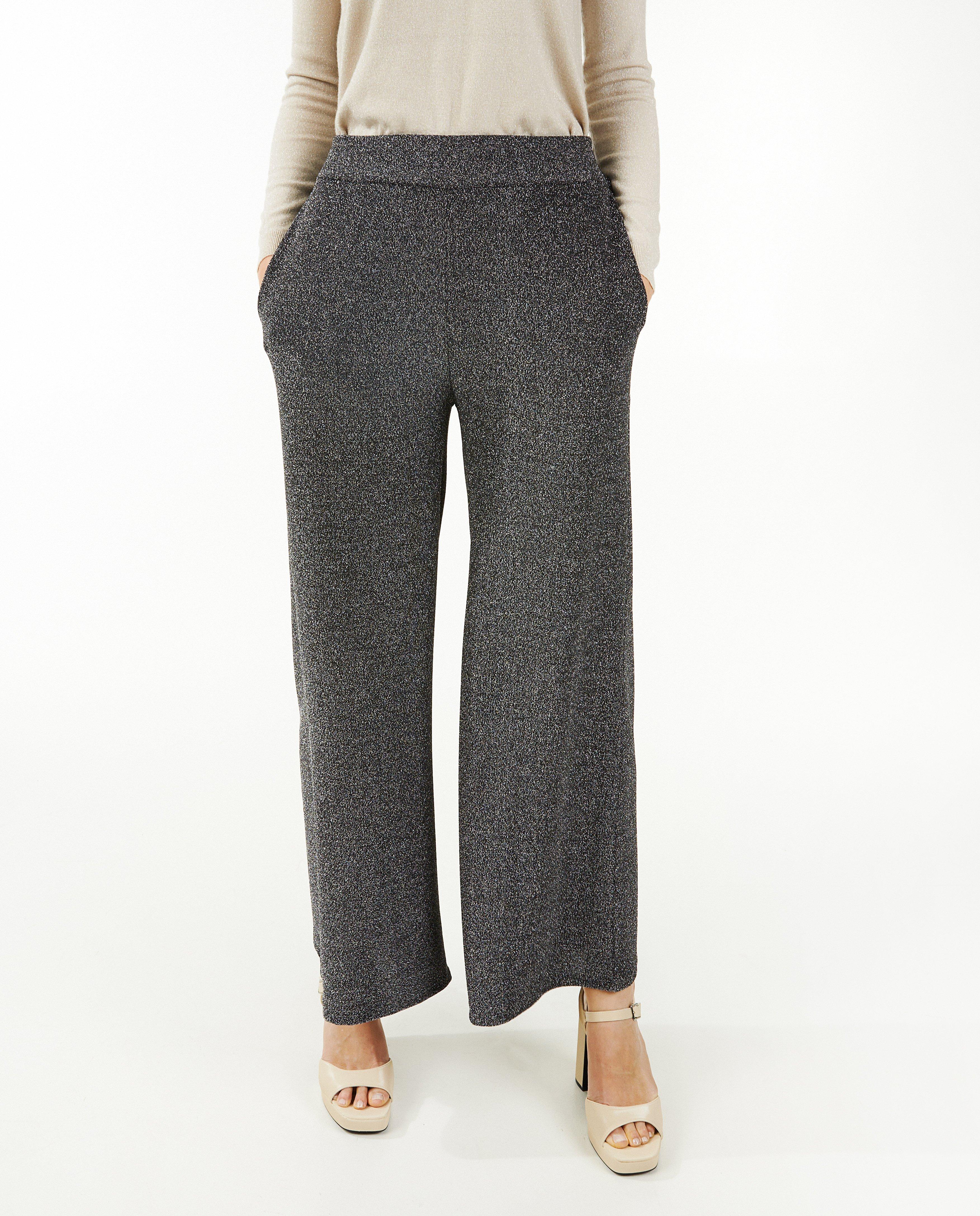 Broeken - Broek met glitter, wide leg fit