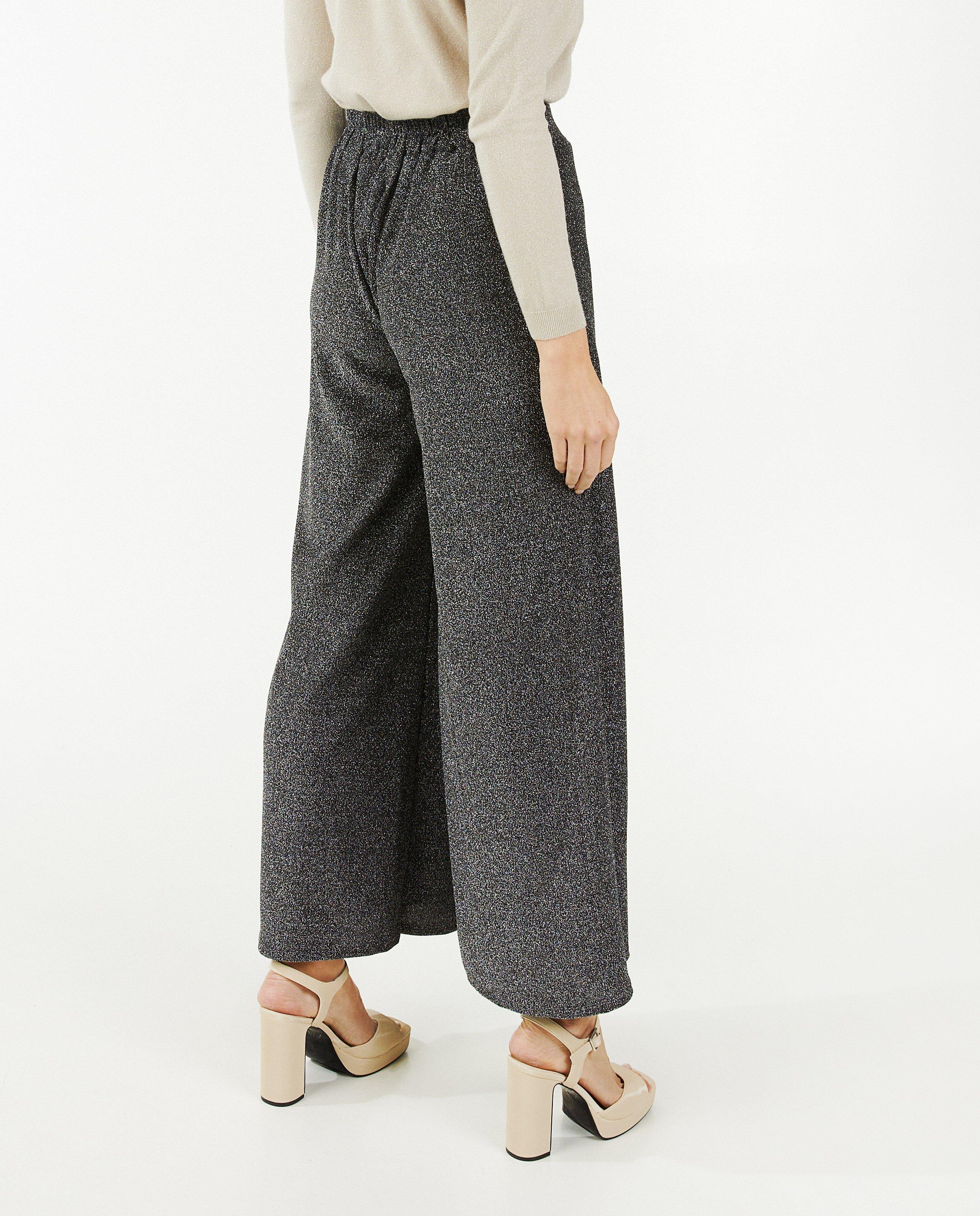 Broeken - Broek met glitter, wide leg fit
