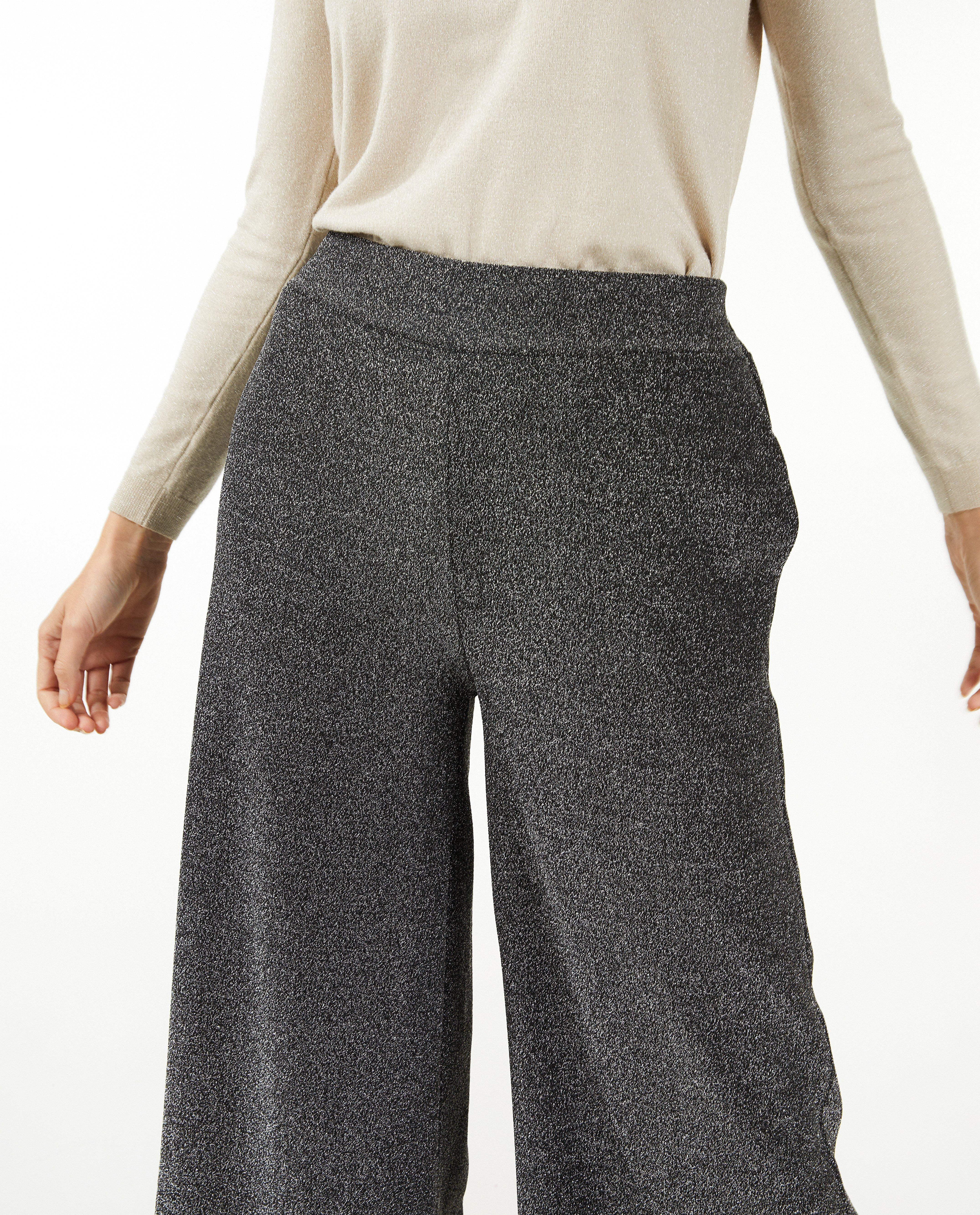 Broeken - Broek met glitter, wide leg fit