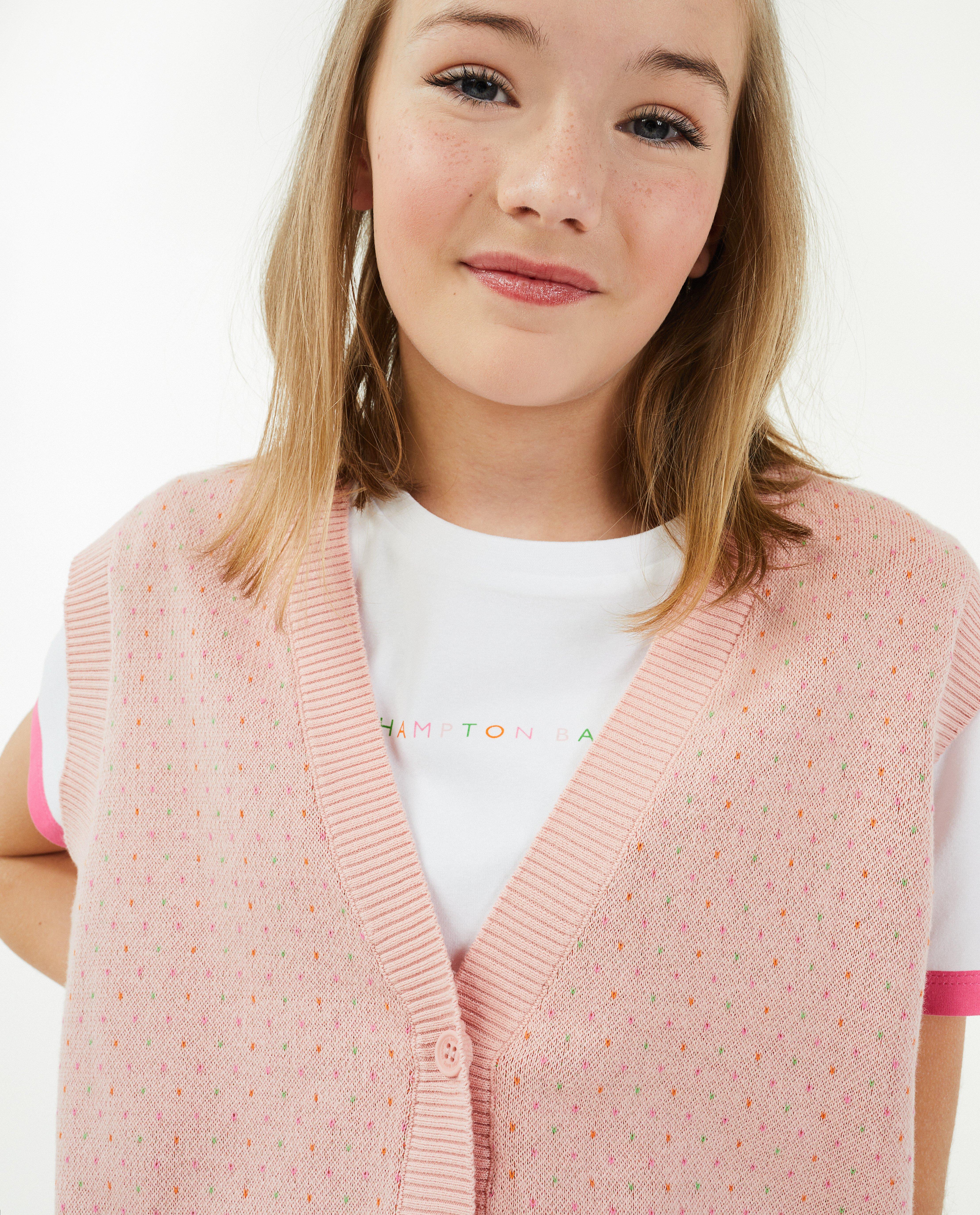Cardigan - Roze vest met spikkels