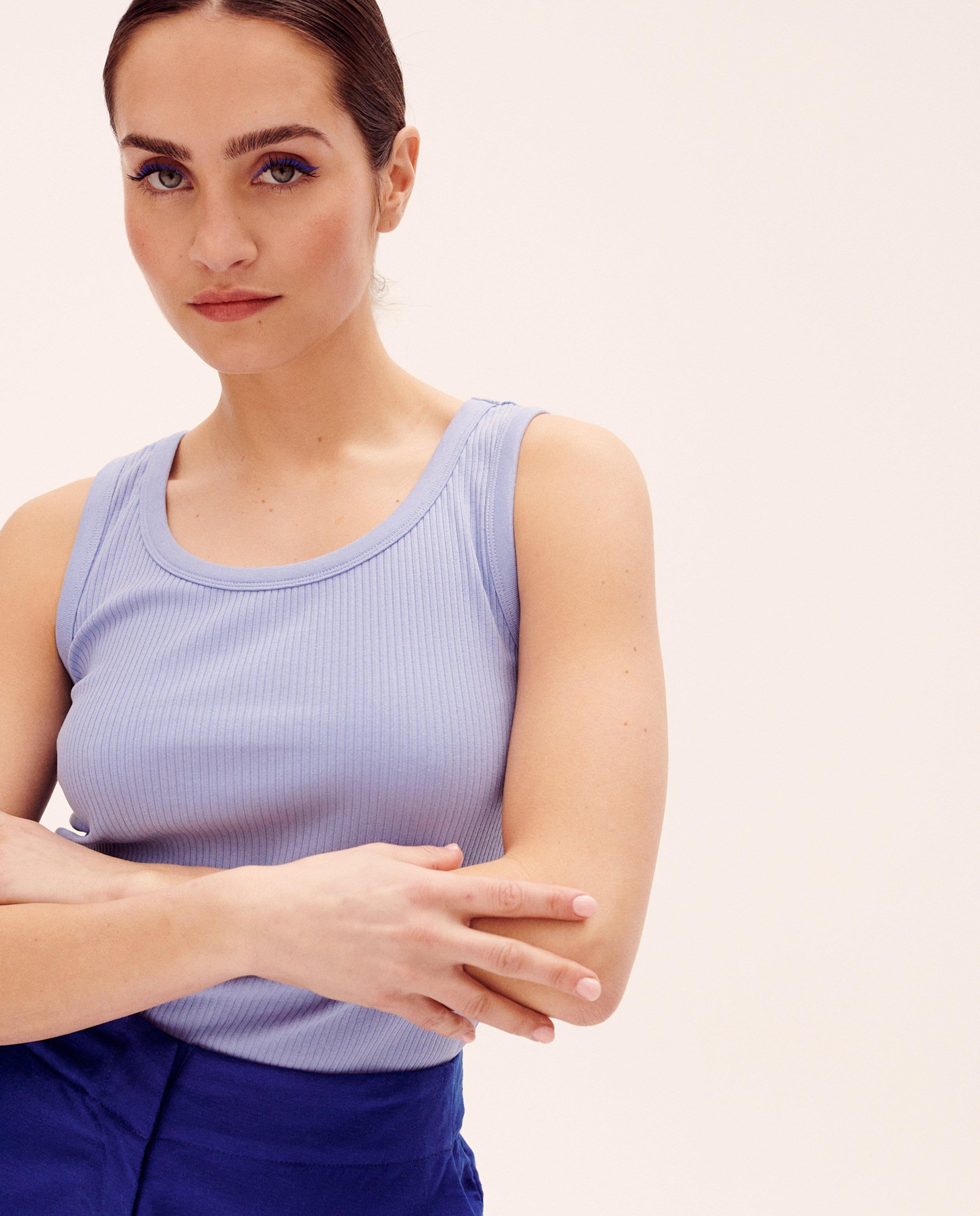 Blauwe top met rib - null - Thelma & Louise