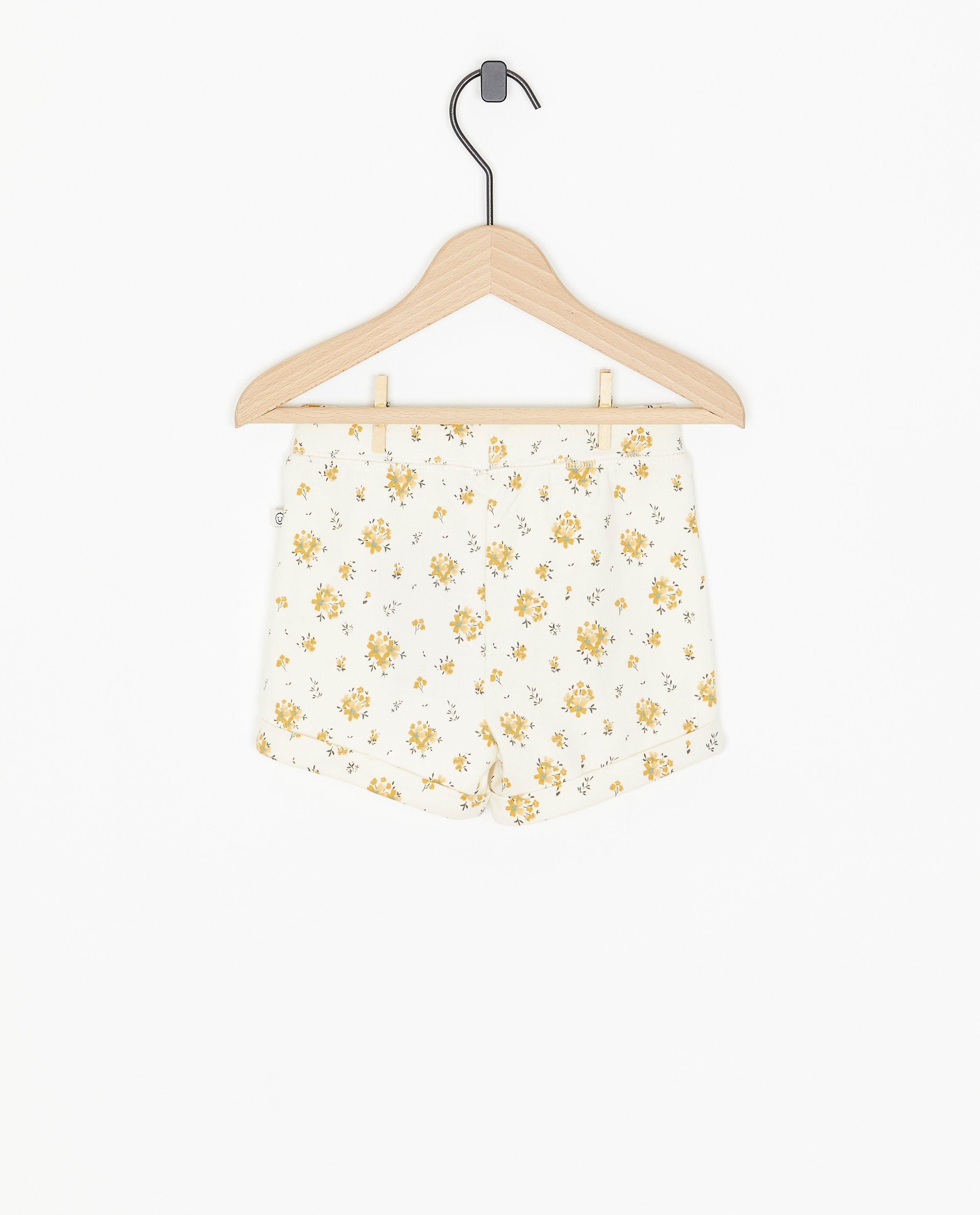 Shorten - Groene short met bloemenprint