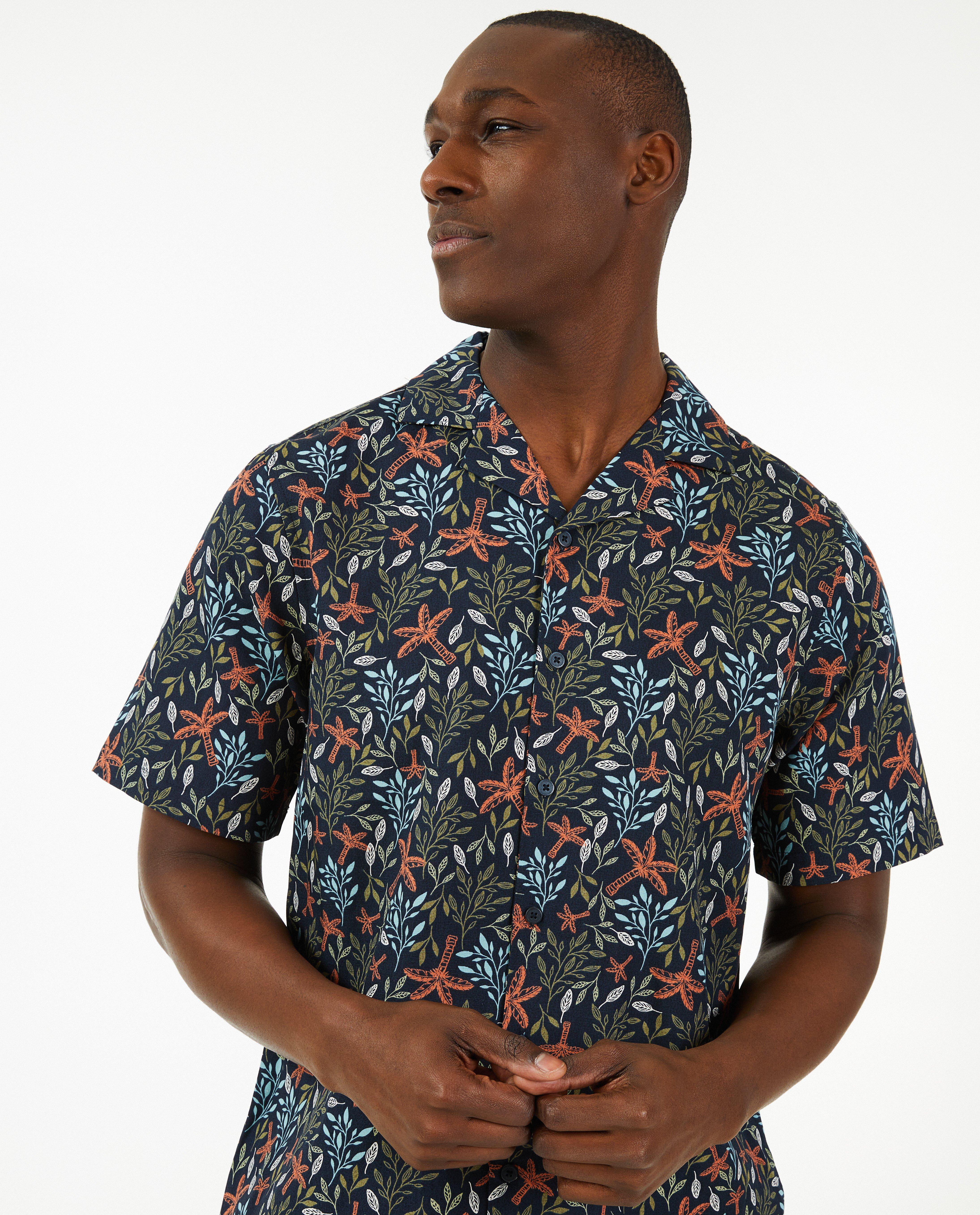 Hemden - Hemd met plantenprint, heren