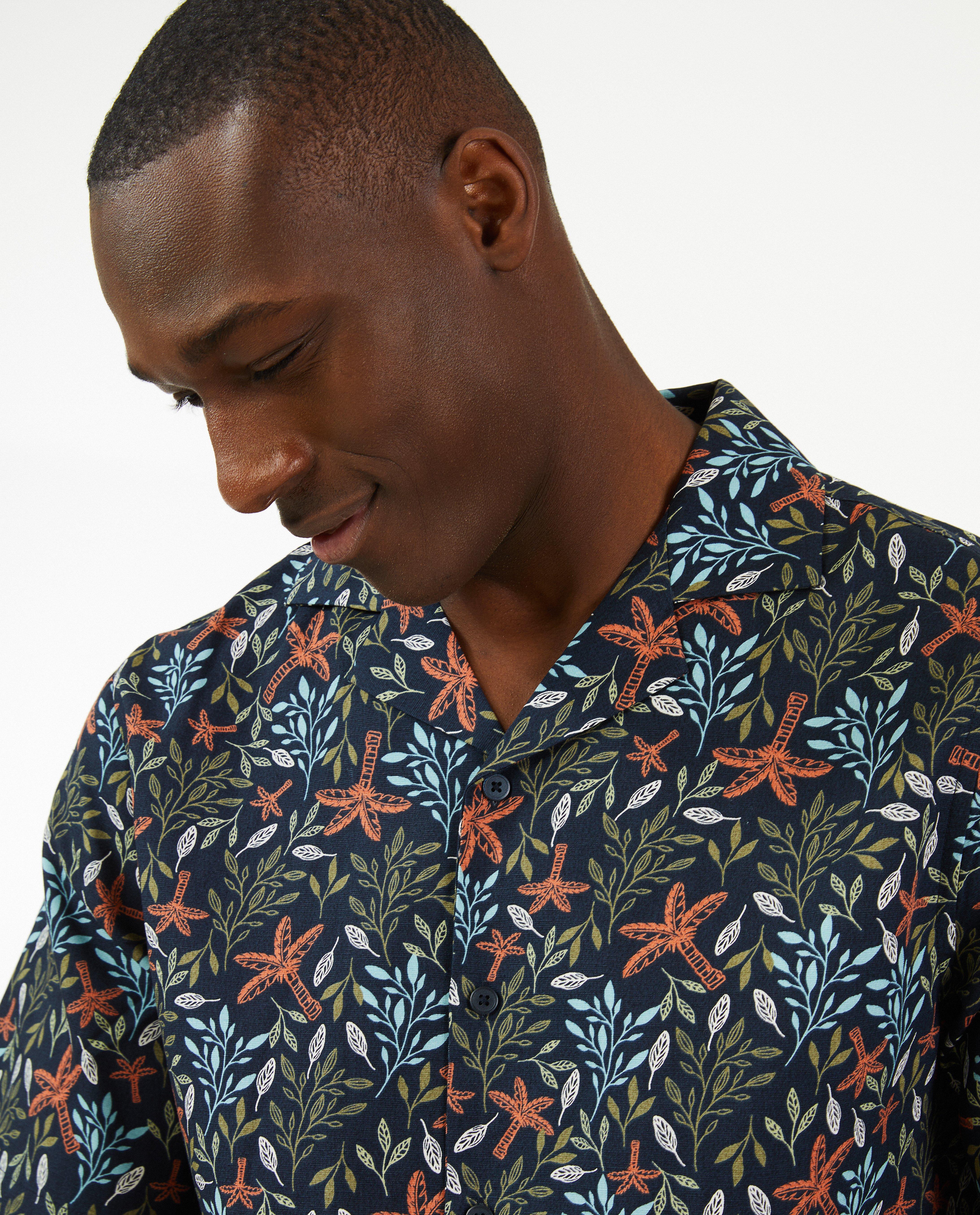 Hemden - Hemd met plantenprint, heren