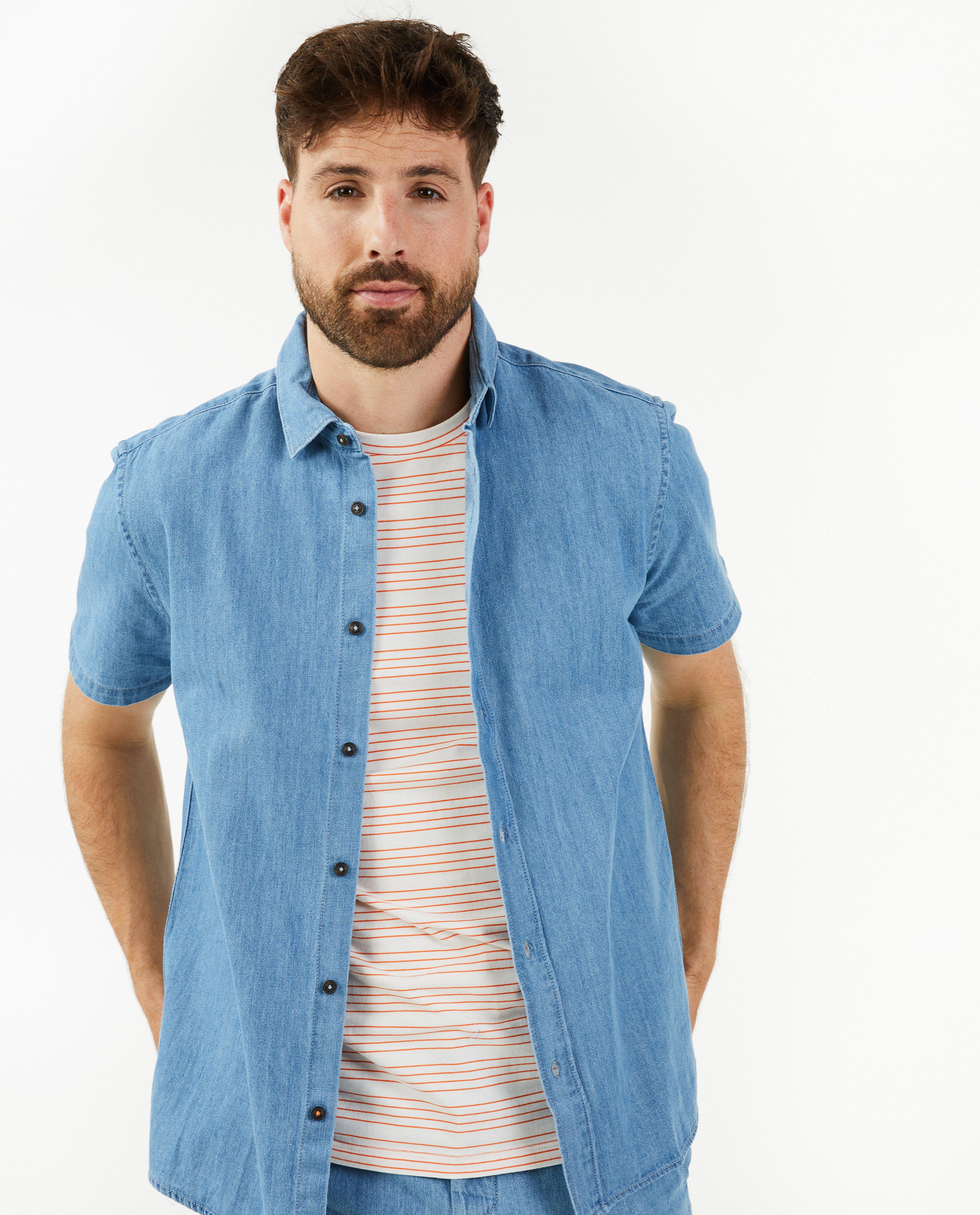 Hemden - Jeanshemd met knopen, regular fit