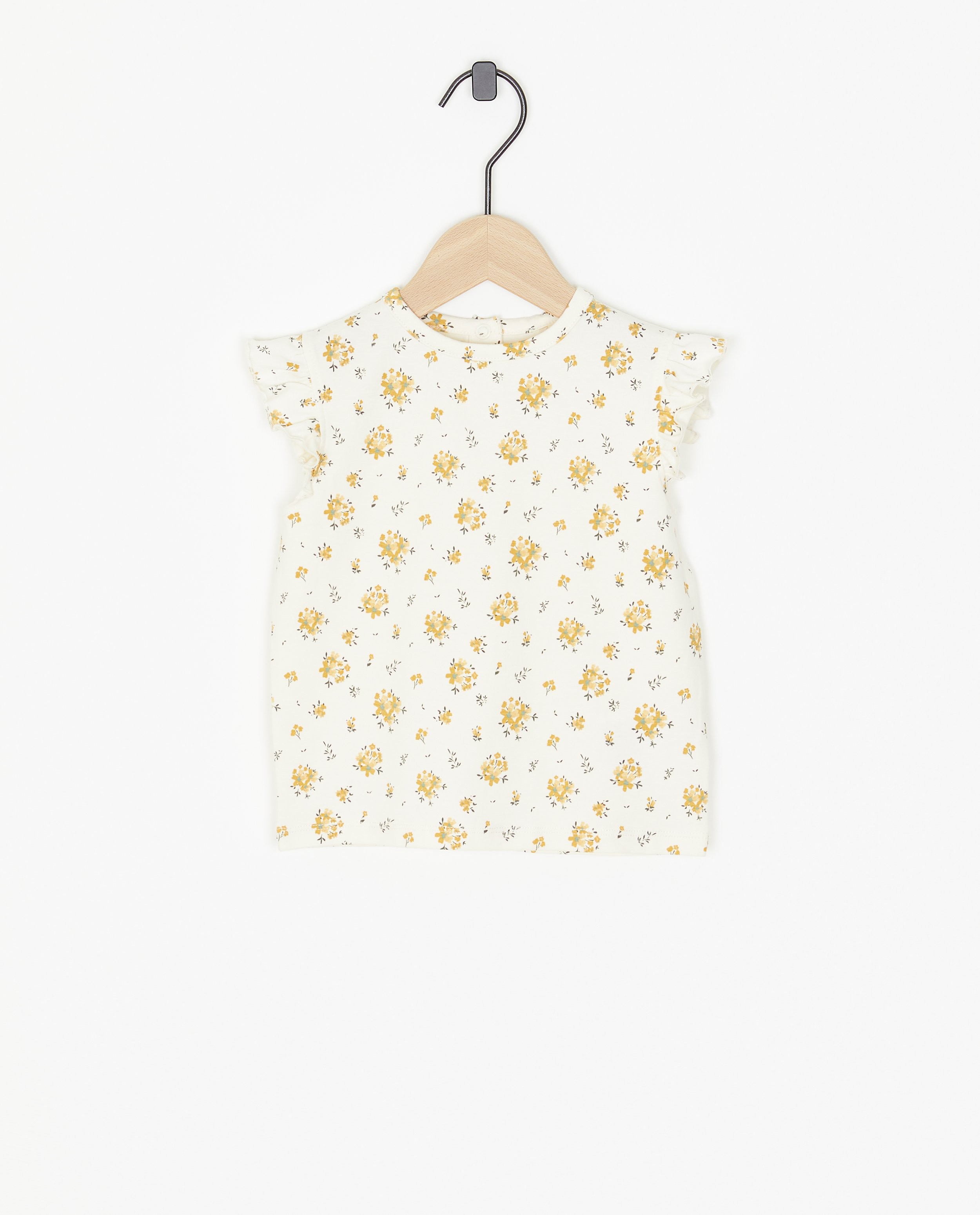Offwhite T-shirt met bloemen - null - Cuddles and Smiles