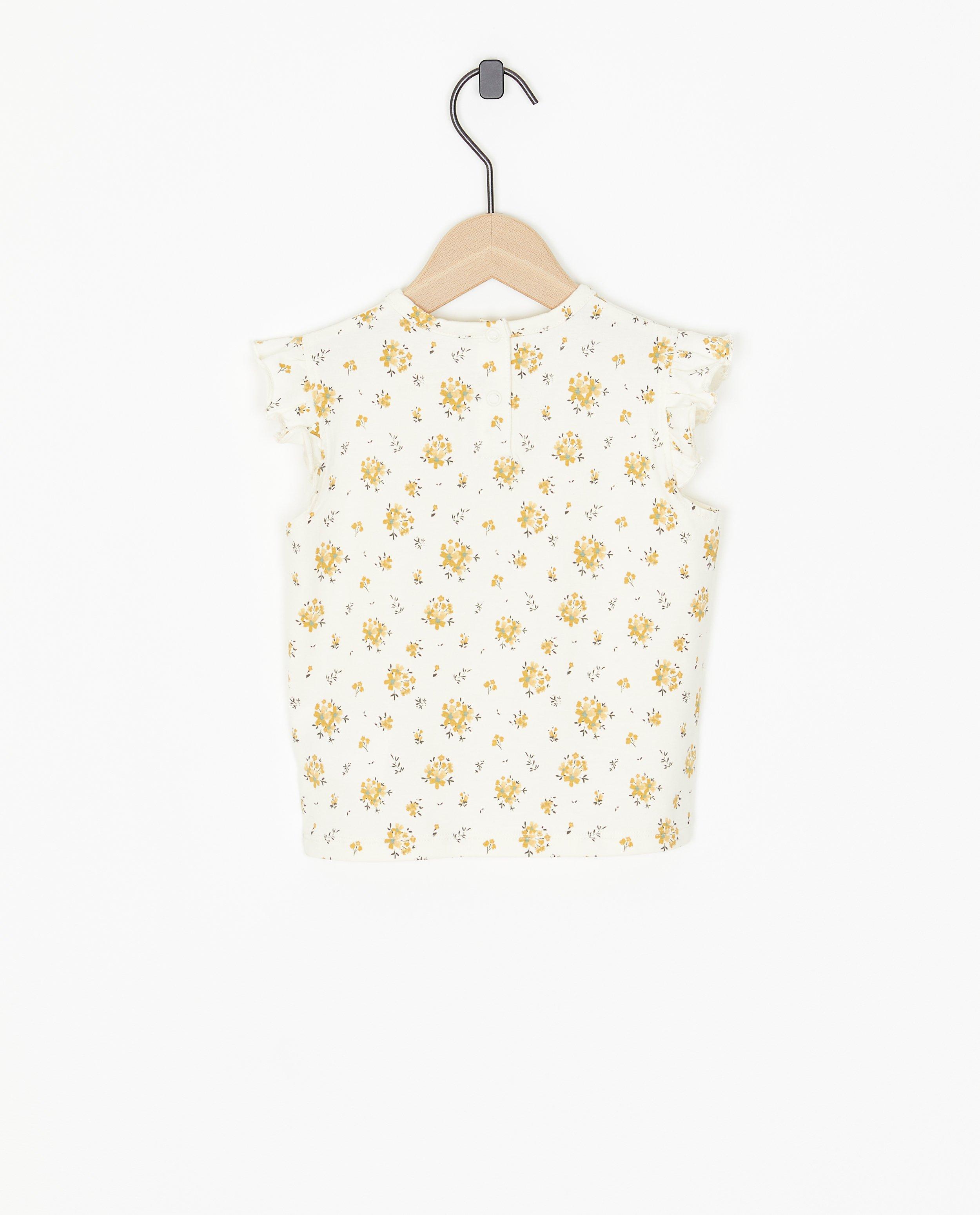 T-shirts - Groen T-shirt met bloemen