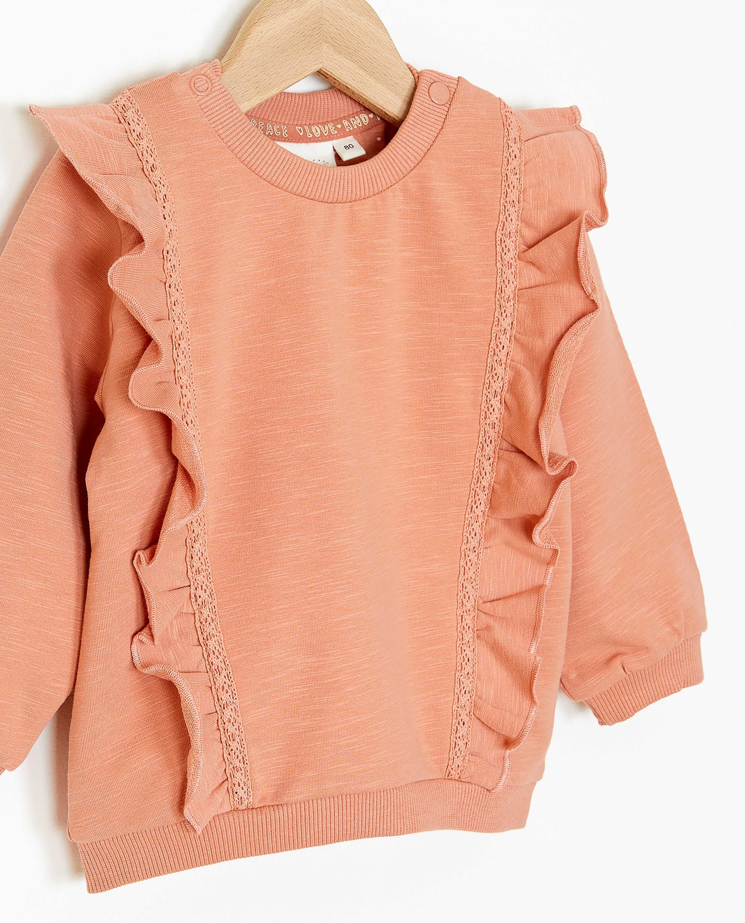 Sweaters - Oudroze sweater met ruches