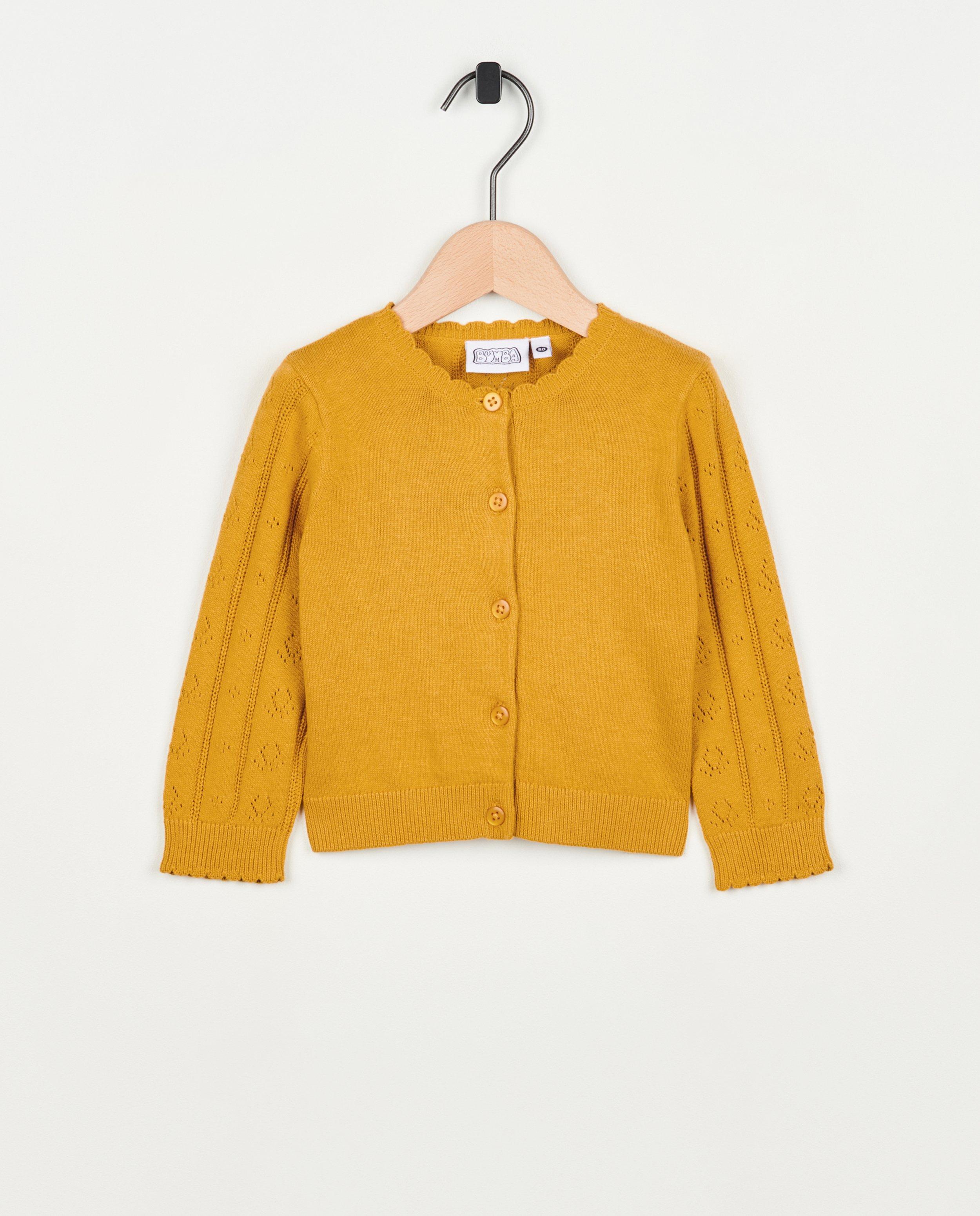 Gele cardigan met ajour - null - Bumba