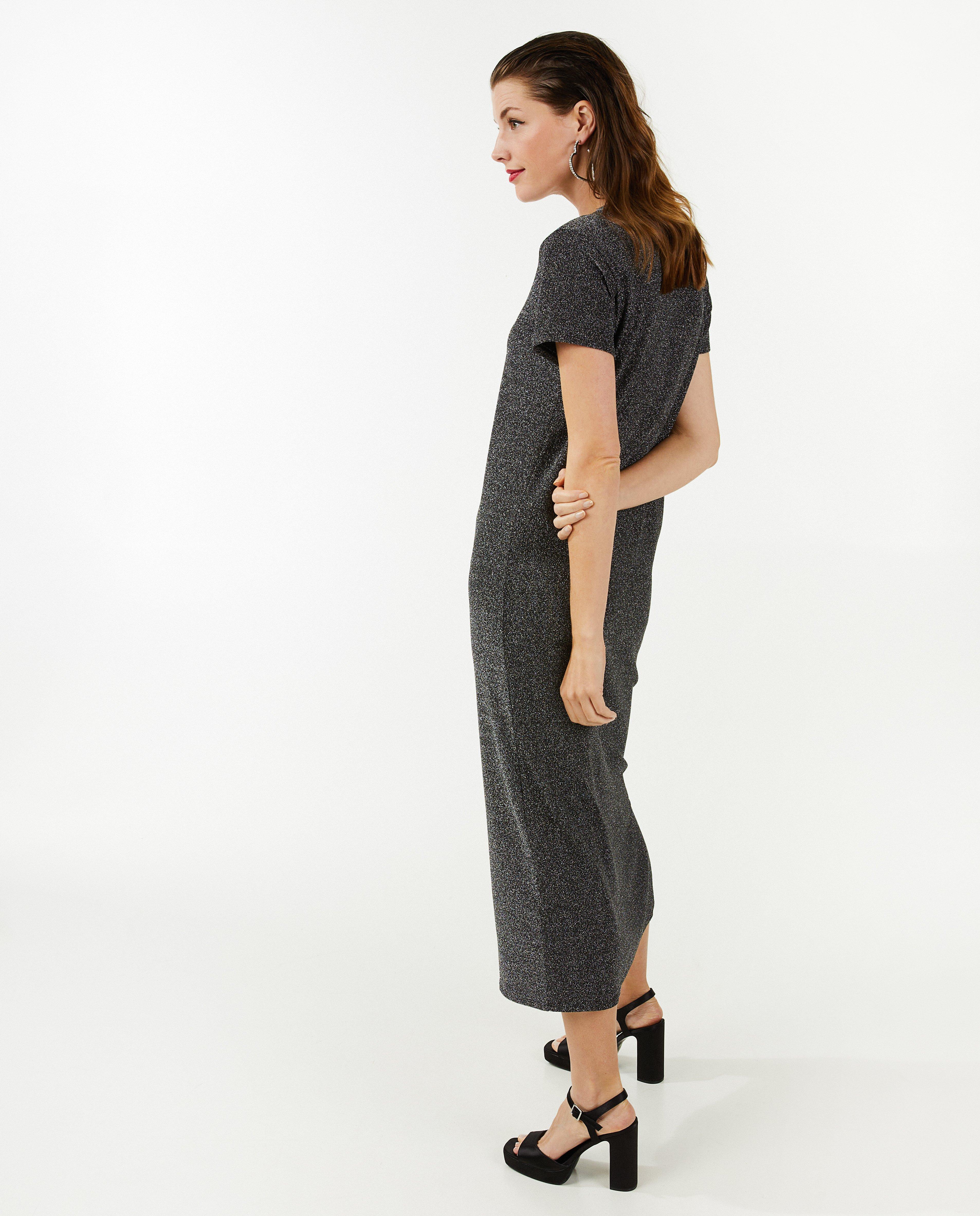 Kleedjes - T-shirtjurk met metaaldraad