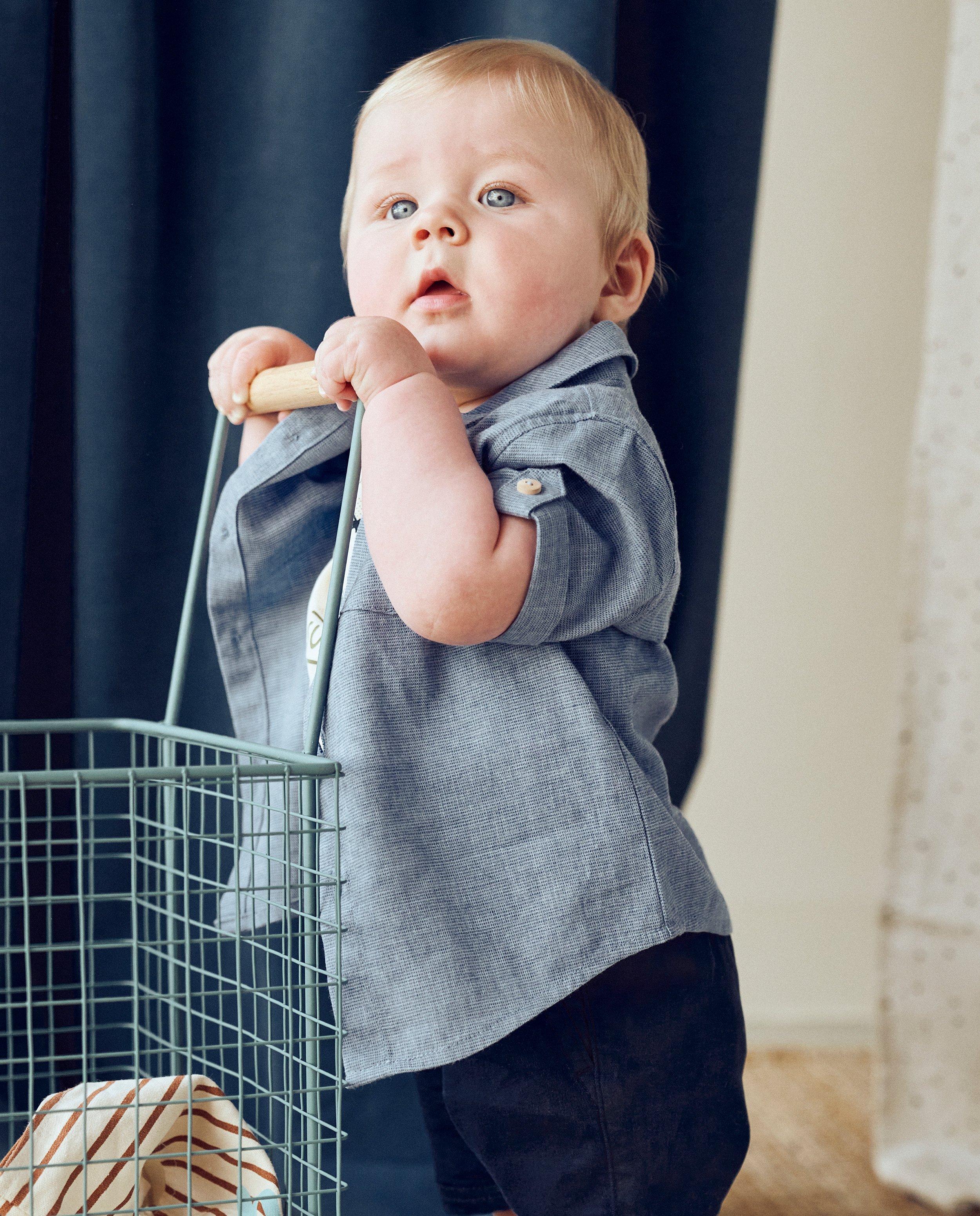 Hemden - Blauw hemd met knopen